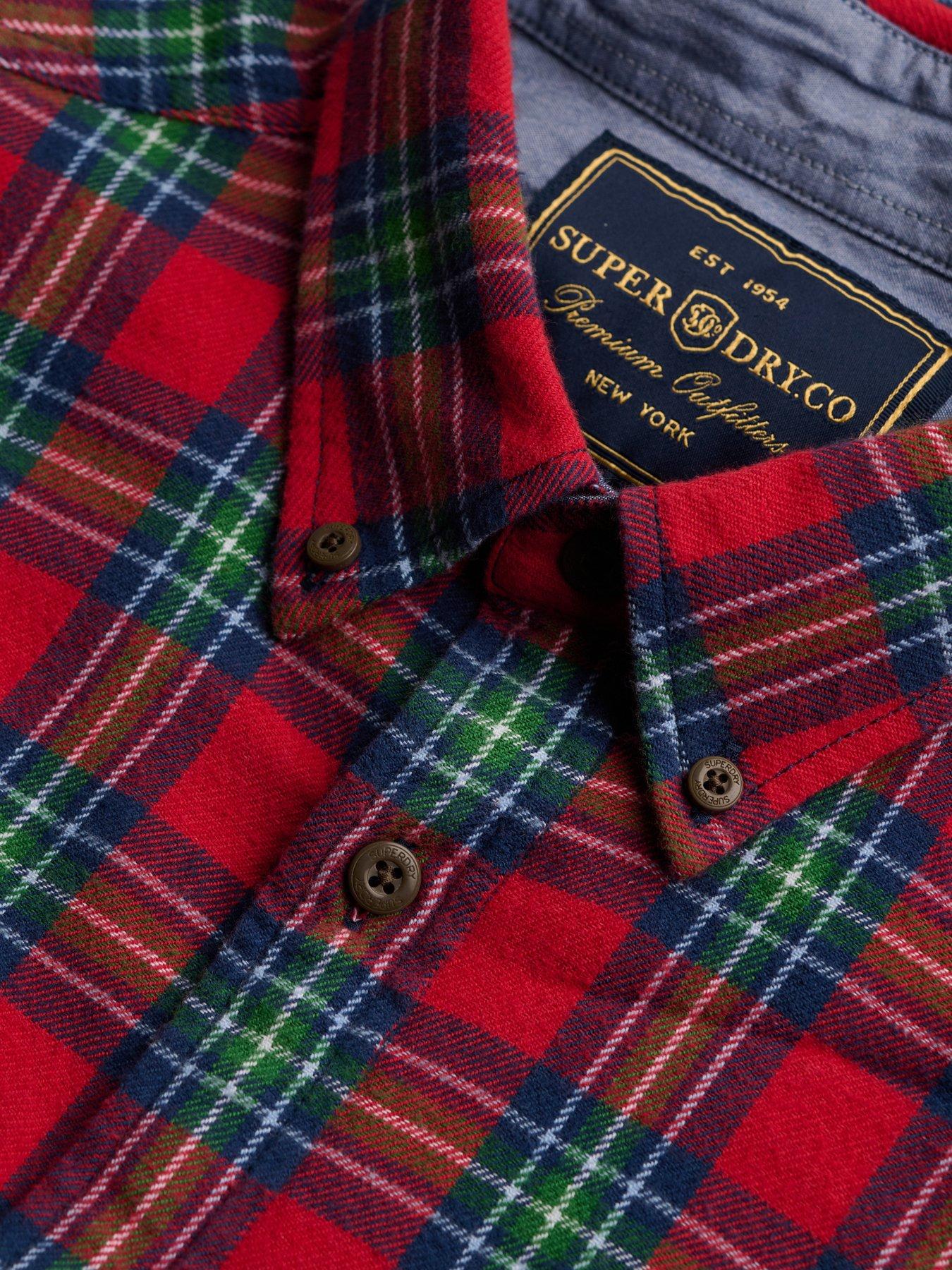 Image 6 of 6 of Superdry Long Sleeve Cotton Lumberjack Shirt - Red