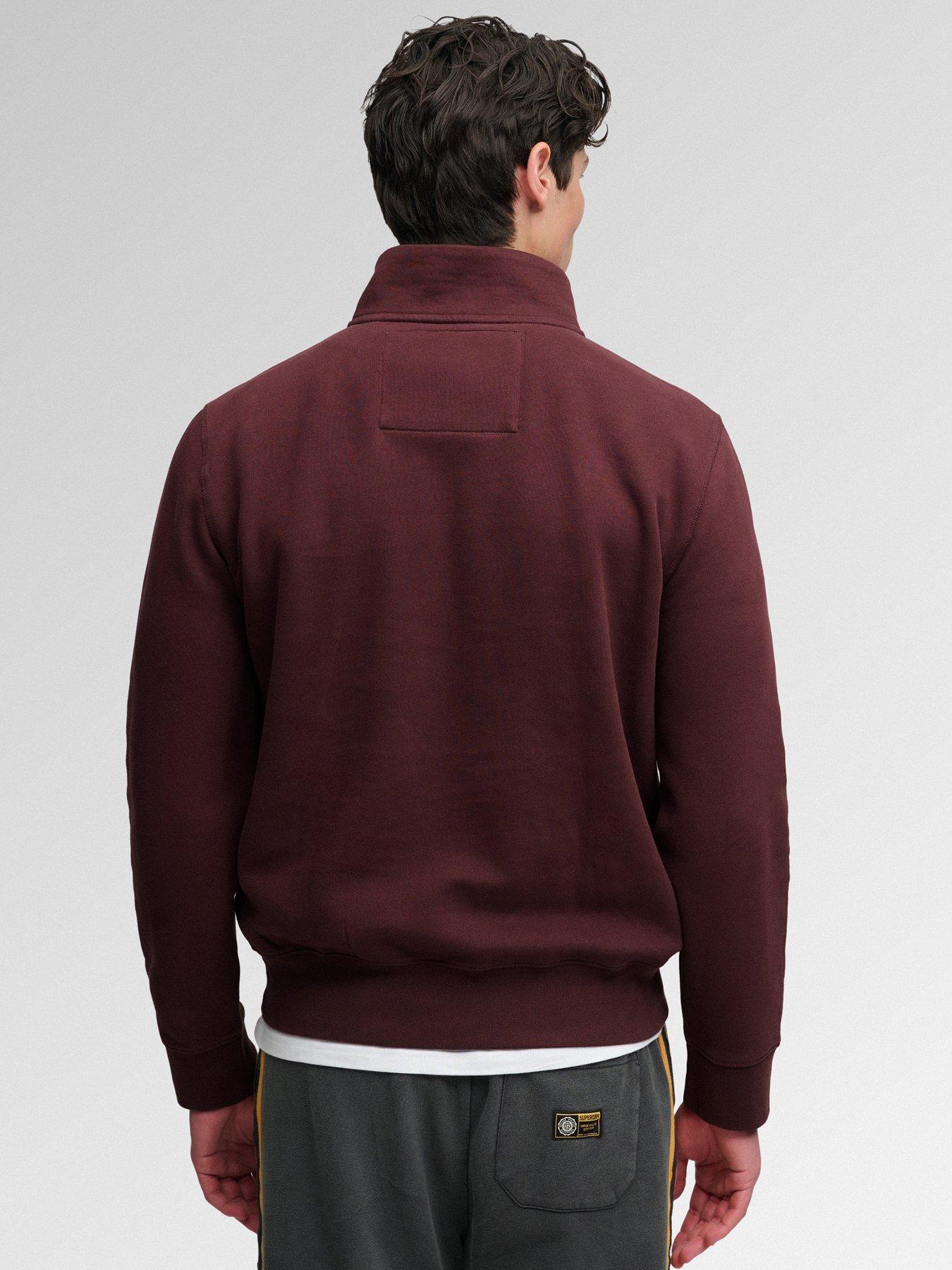 Image 2 of 7 of Superdry Superdry Vintage Athletic Half Zip Sweat - Dark Red