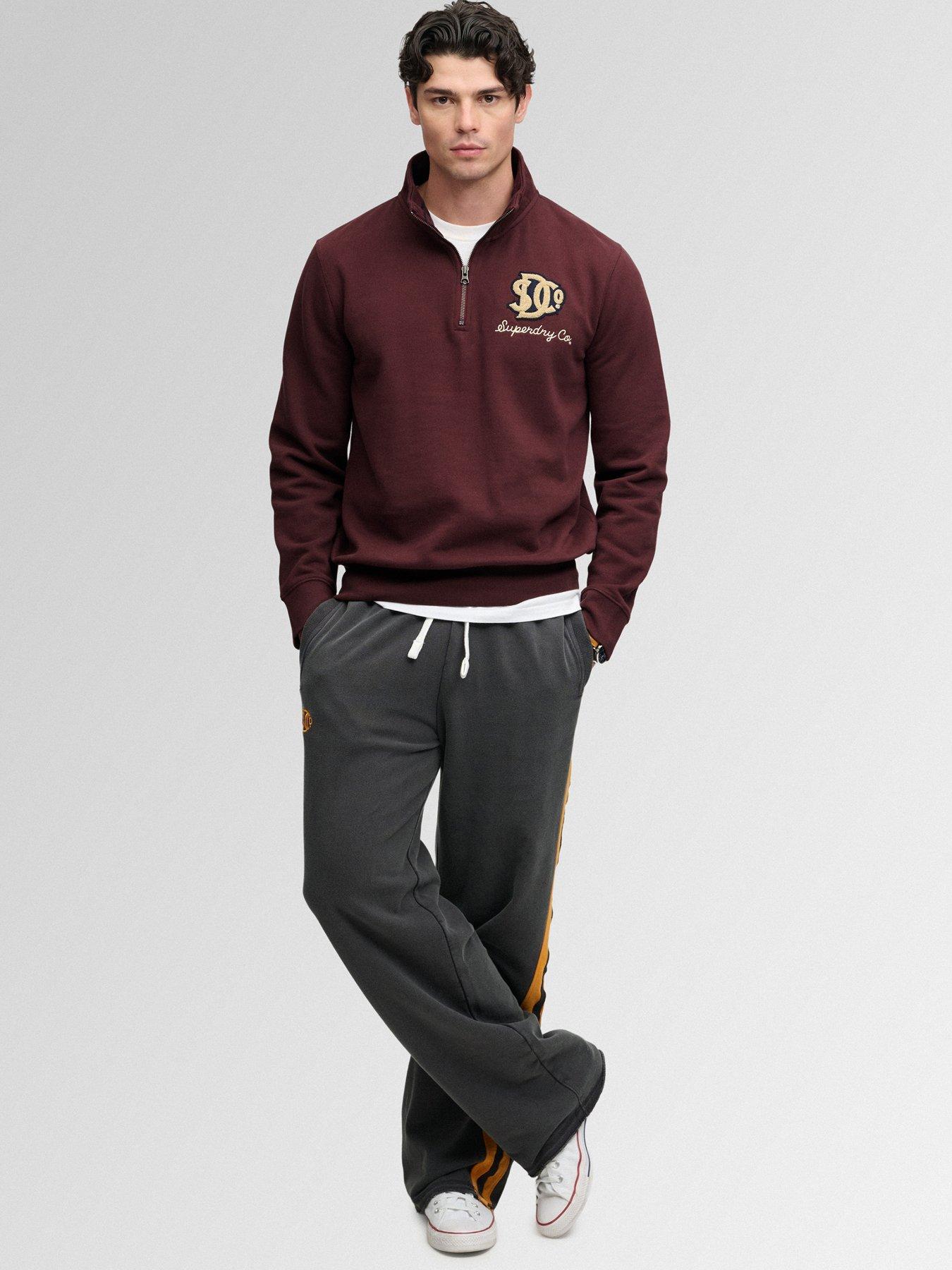 Image 3 of 7 of Superdry Superdry Vintage Athletic Half Zip Sweat - Dark Red