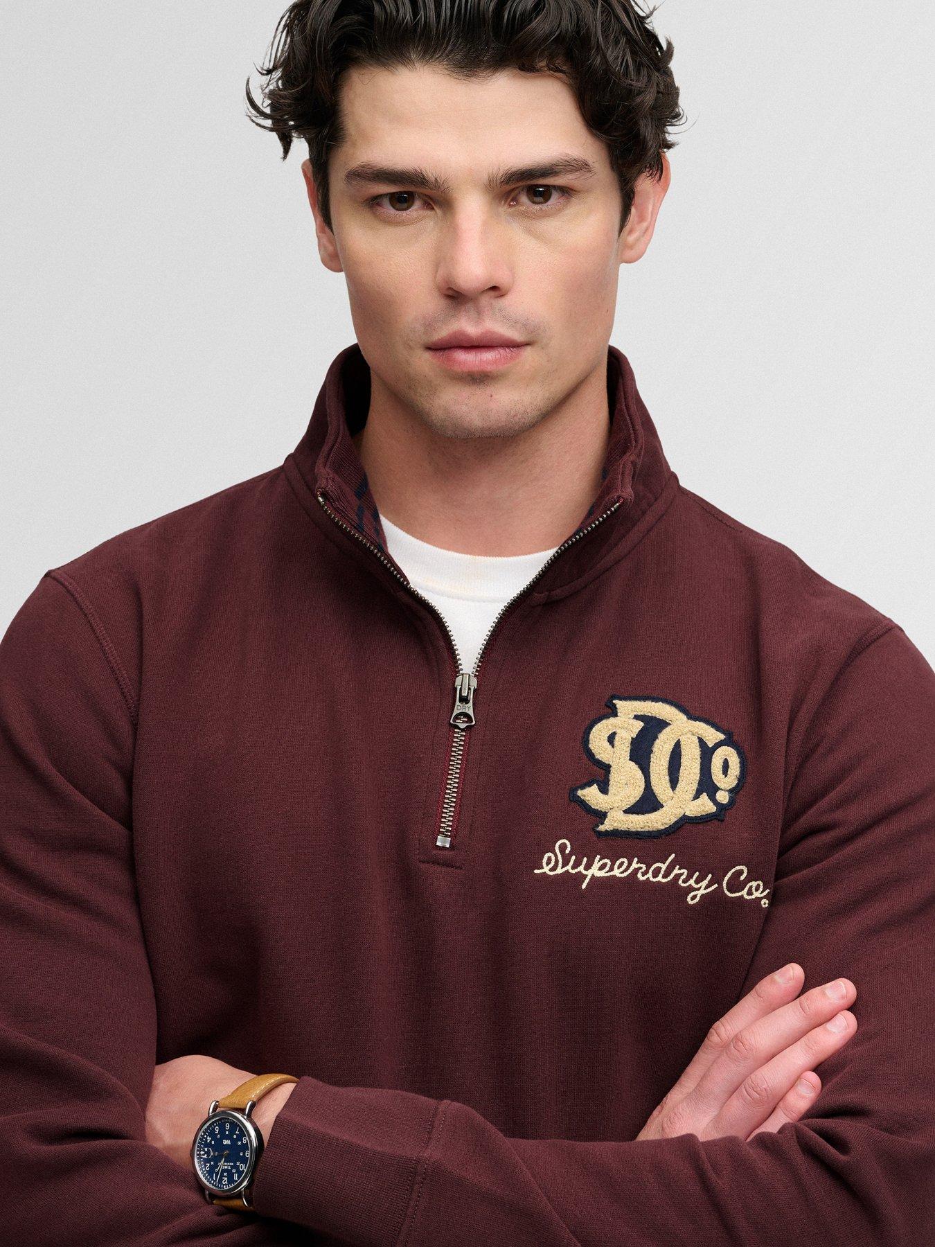 Image 5 of 7 of Superdry Superdry Vintage Athletic Half Zip Sweat - Dark Red