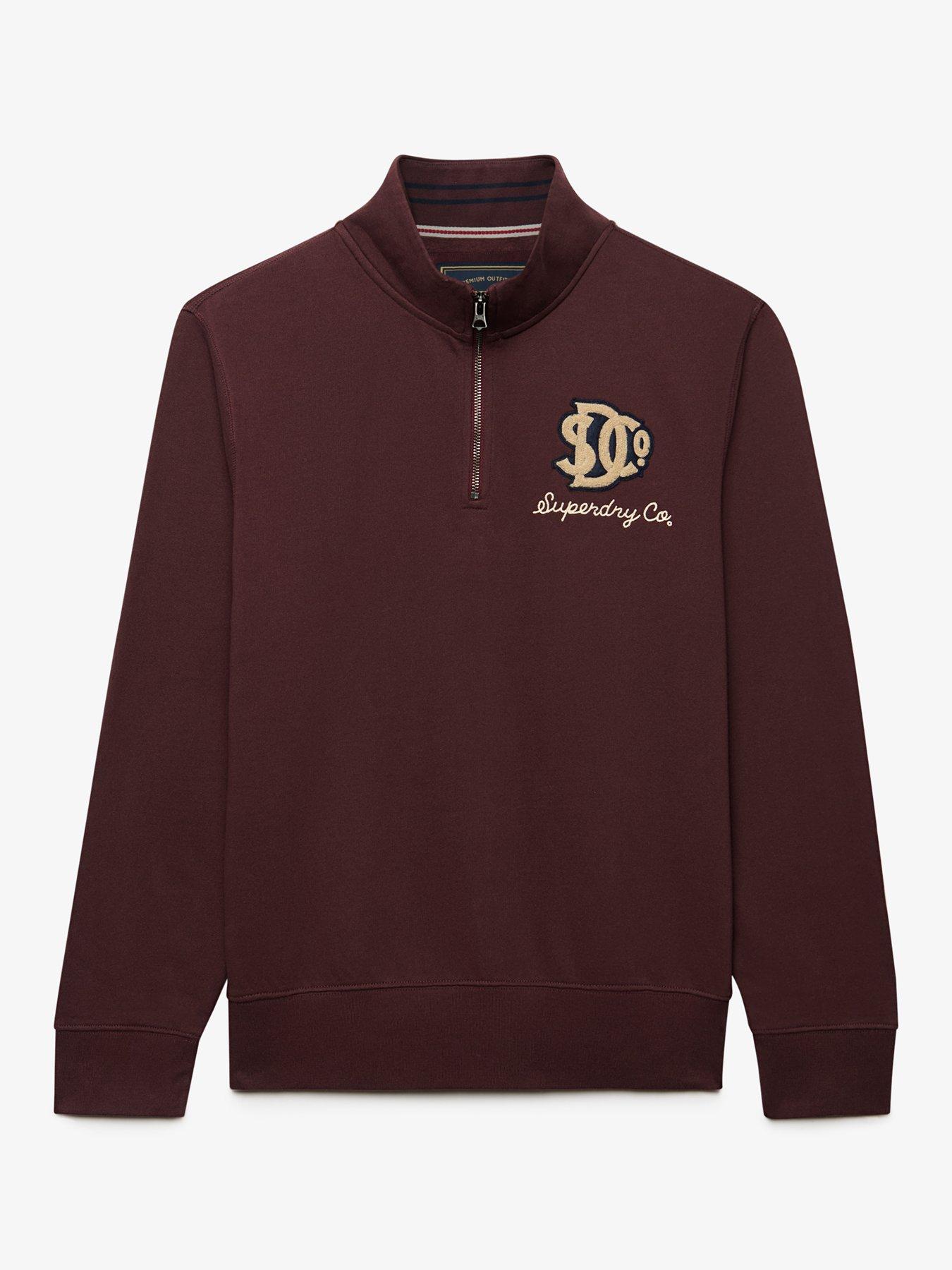 Image 7 of 7 of Superdry Superdry Vintage Athletic Half Zip Sweat - Dark Red
