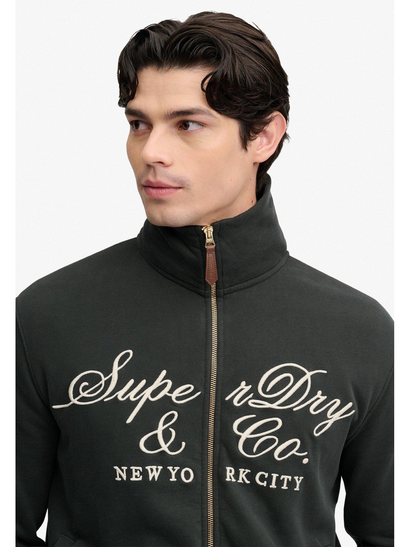 Image 4 of 6 of Superdry Superdry Company Logo Script Track Top - Black