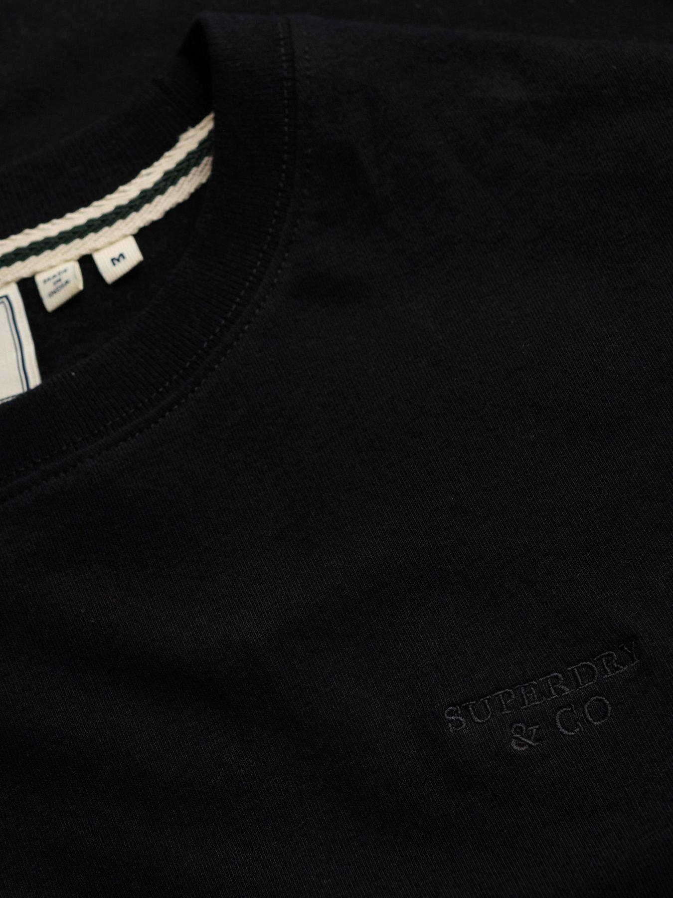 Image 6 of 6 of Superdry Mens Essential Stacked Logo Emb T-Shirt - Black