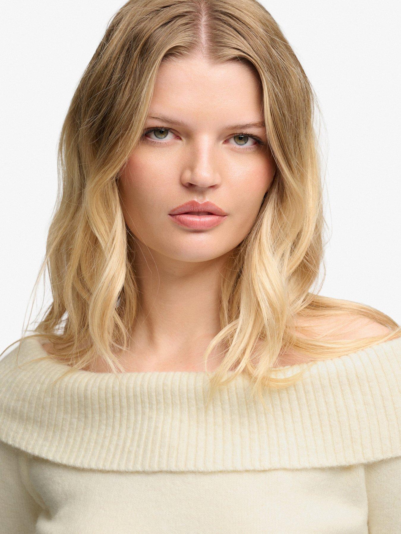 Image 5 of 6 of Superdry Superdry Bardot Knitted Jumper - Off White