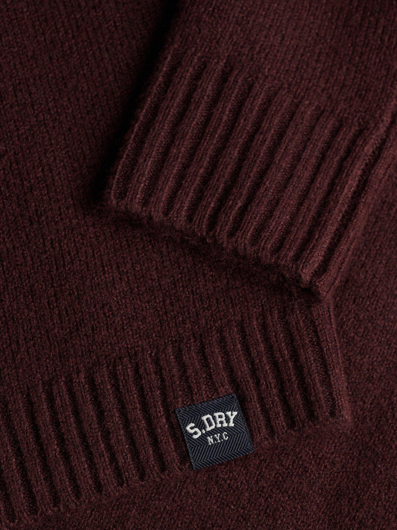 Image 6 of 6 of Superdry Womens Bardot Slim Fit Knitted Jumper - Red