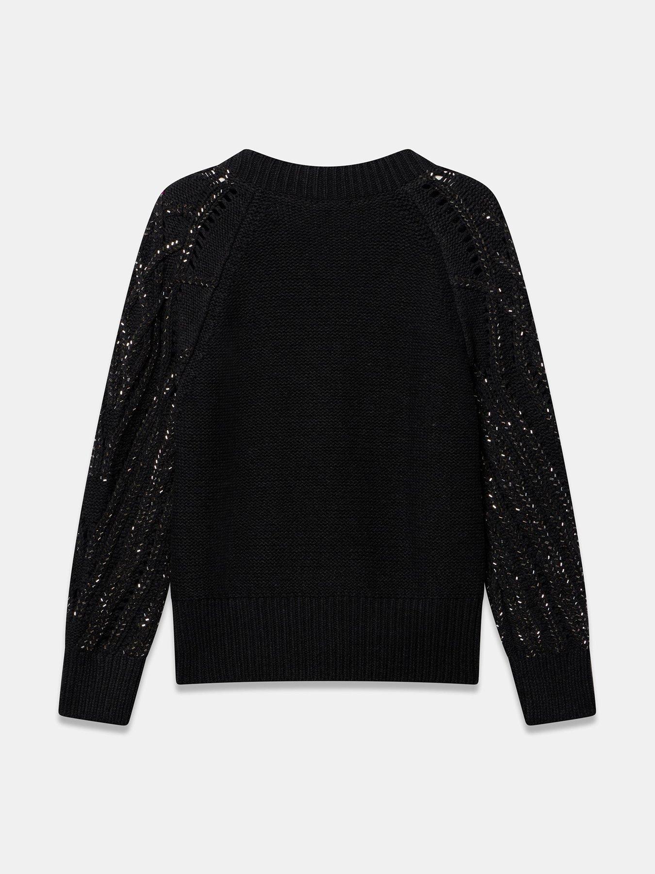 Image 6 of 6 of Mint Velvet Womens Embellished V-Neck Jumper - Grey