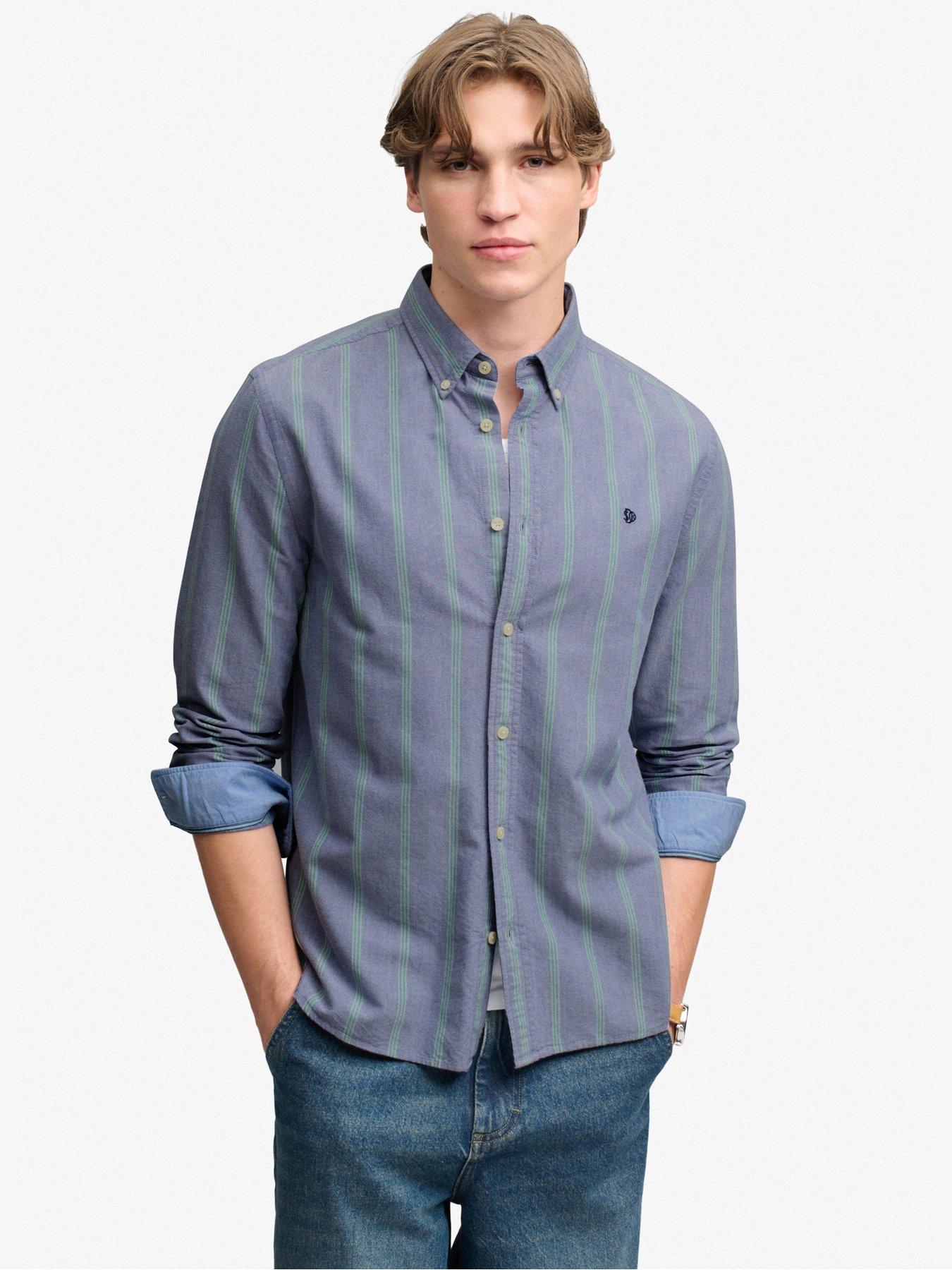 Image 1 of 6 of Superdry Preppy Oxford Long Sleeve Shirt - Navy