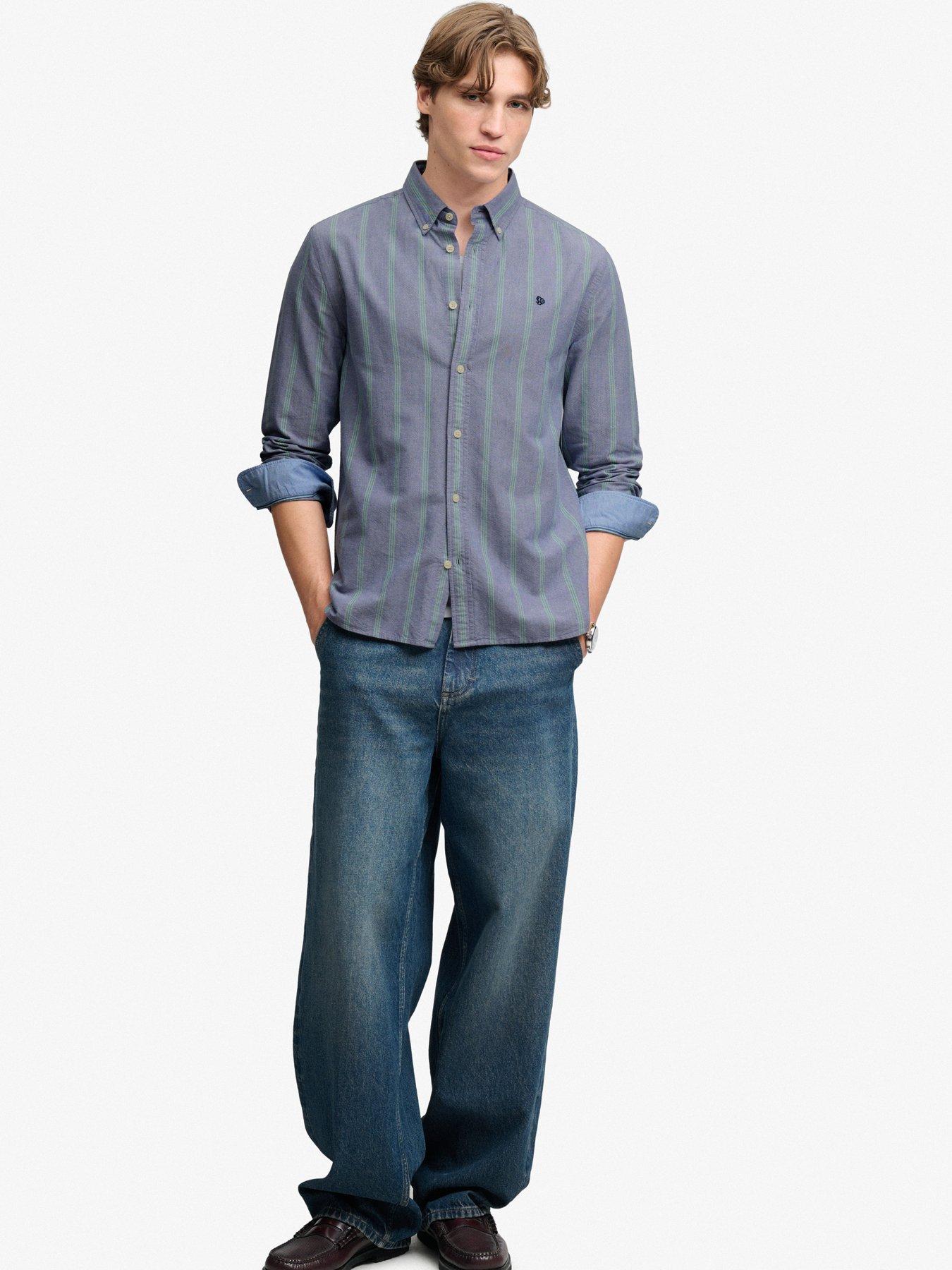 Image 3 of 6 of Superdry Preppy Oxford Long Sleeve Shirt - Navy