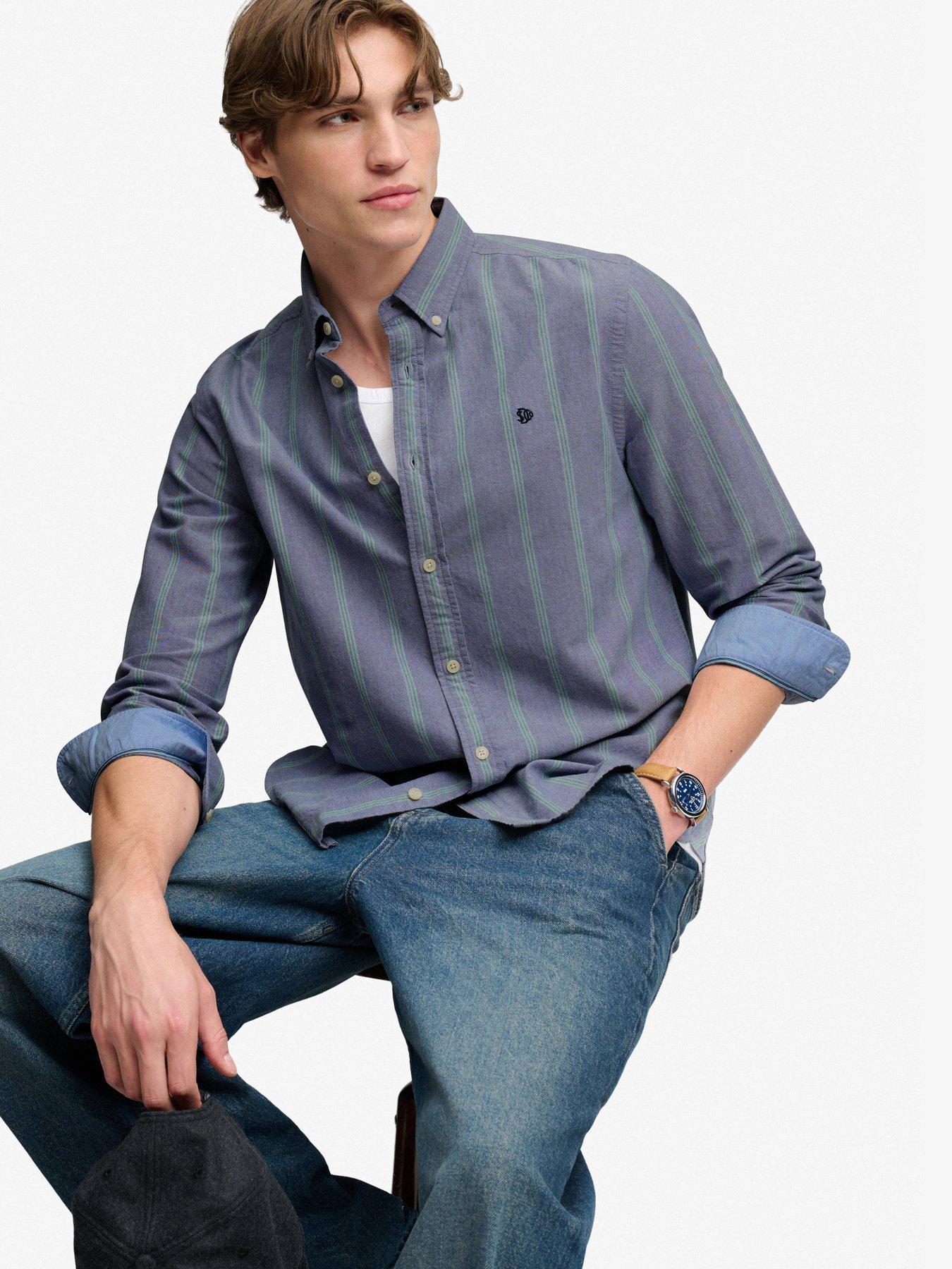 Image 4 of 6 of Superdry Preppy Oxford Long Sleeve Shirt - Navy