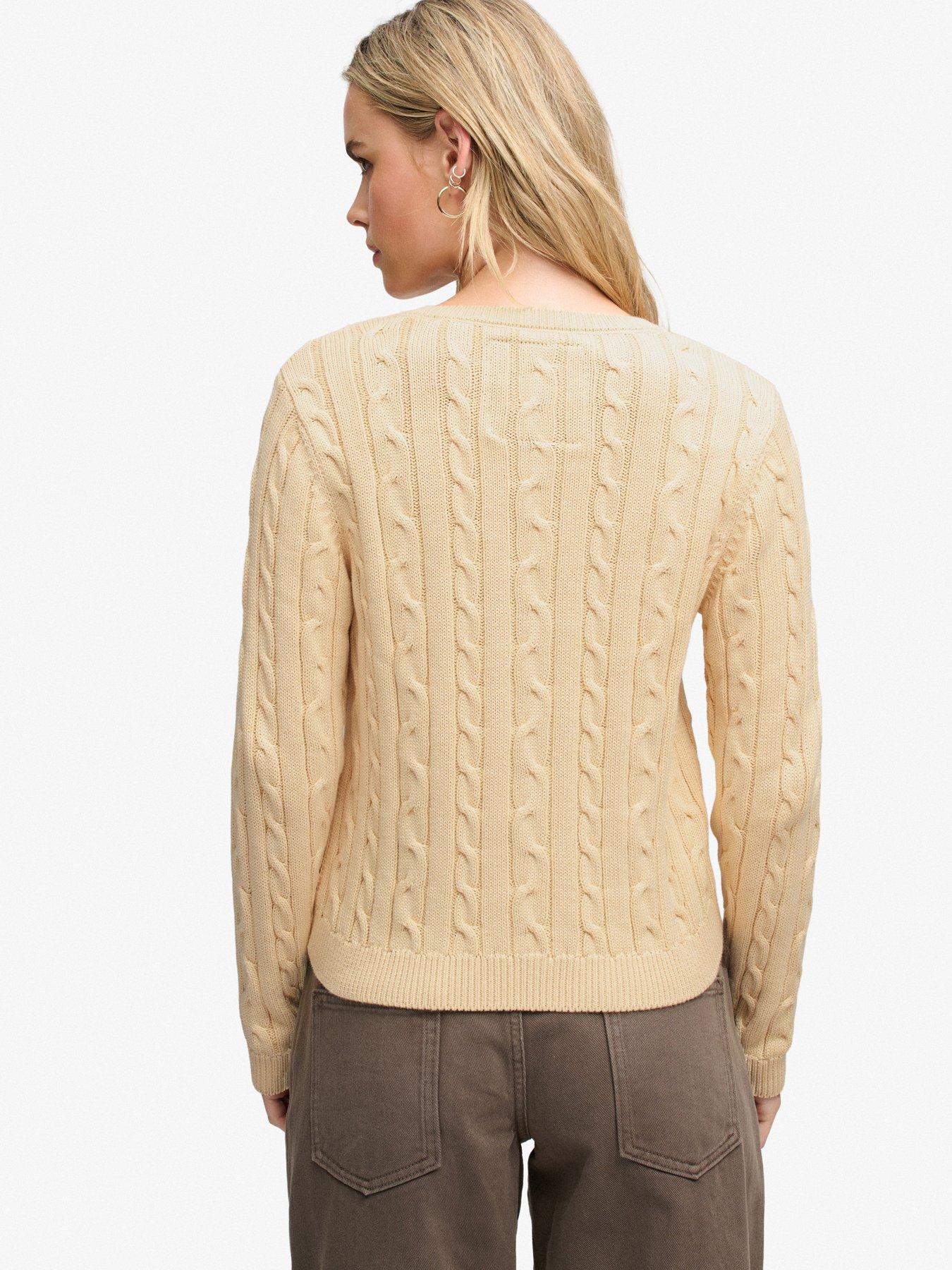 Image 2 of 7 of Superdry Womens SD&amp;CO Cable Knit Relaxed Fit Jumper - Yellow