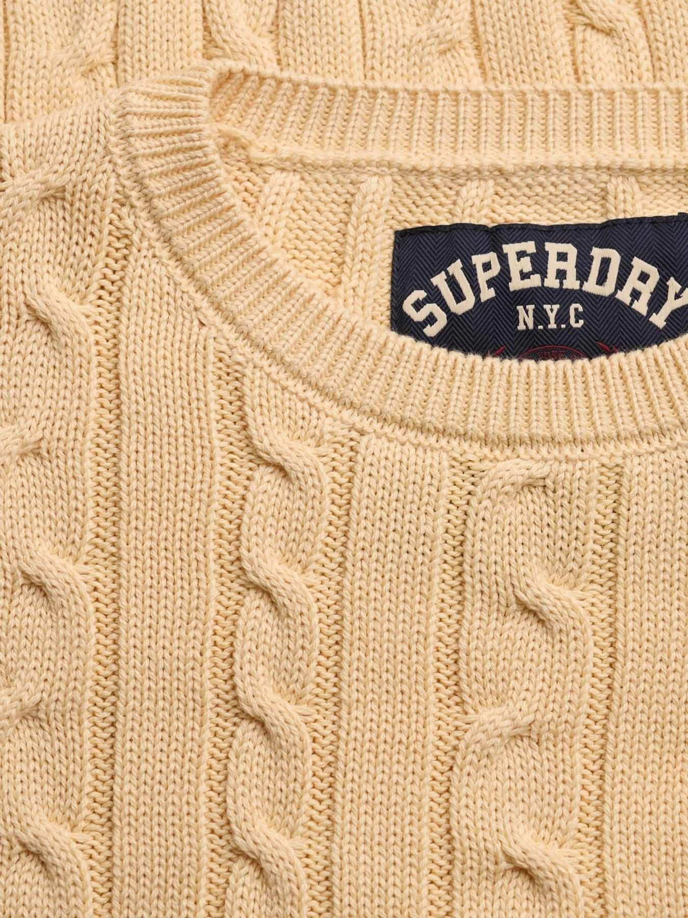 Image 6 of 7 of Superdry Womens SD&amp;CO Cable Knit Relaxed Fit Jumper - Yellow