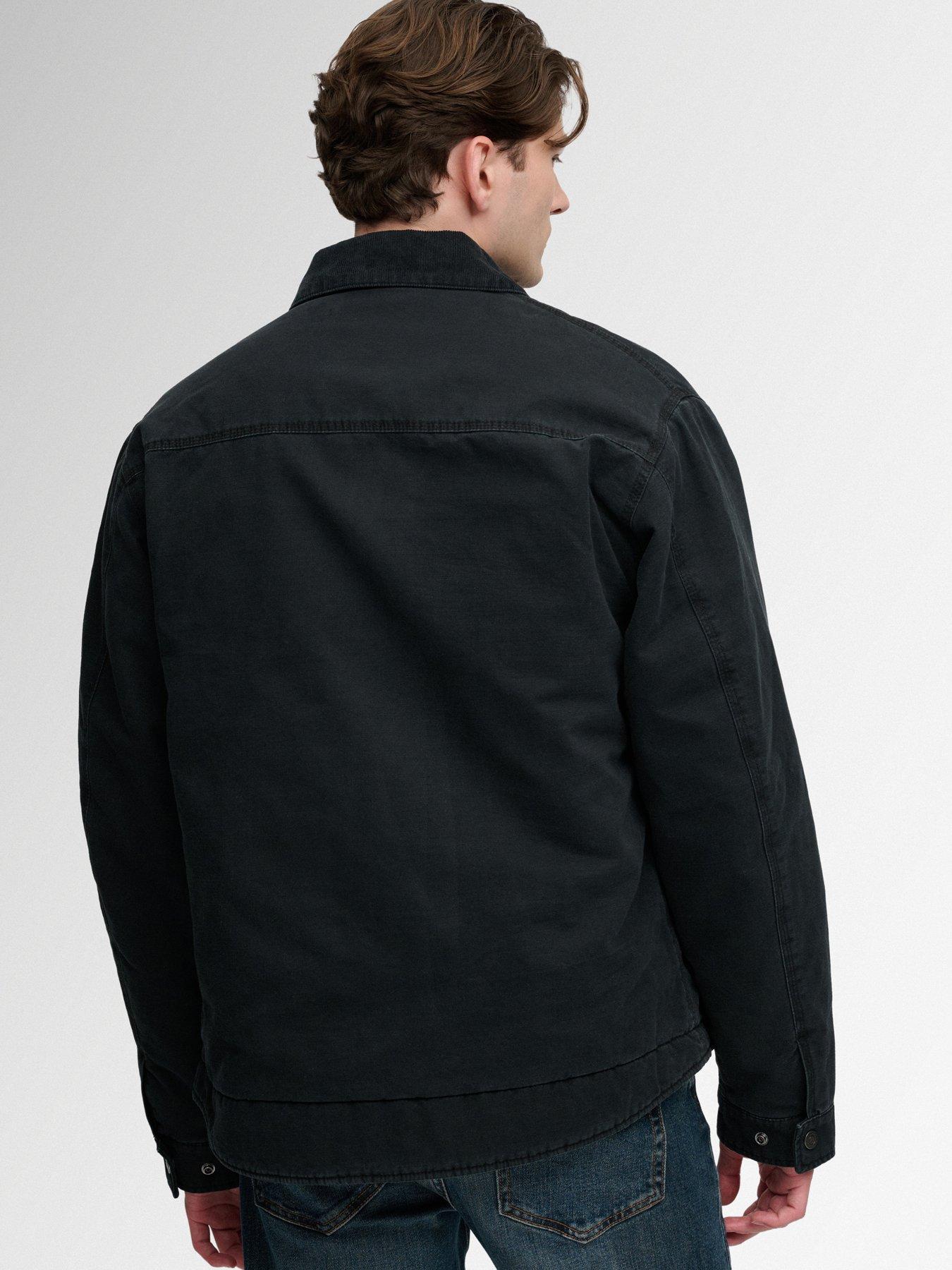 Image 2 of 6 of Superdry Mens Workwear Ranch Zip-Through Padded Jacket - Black
