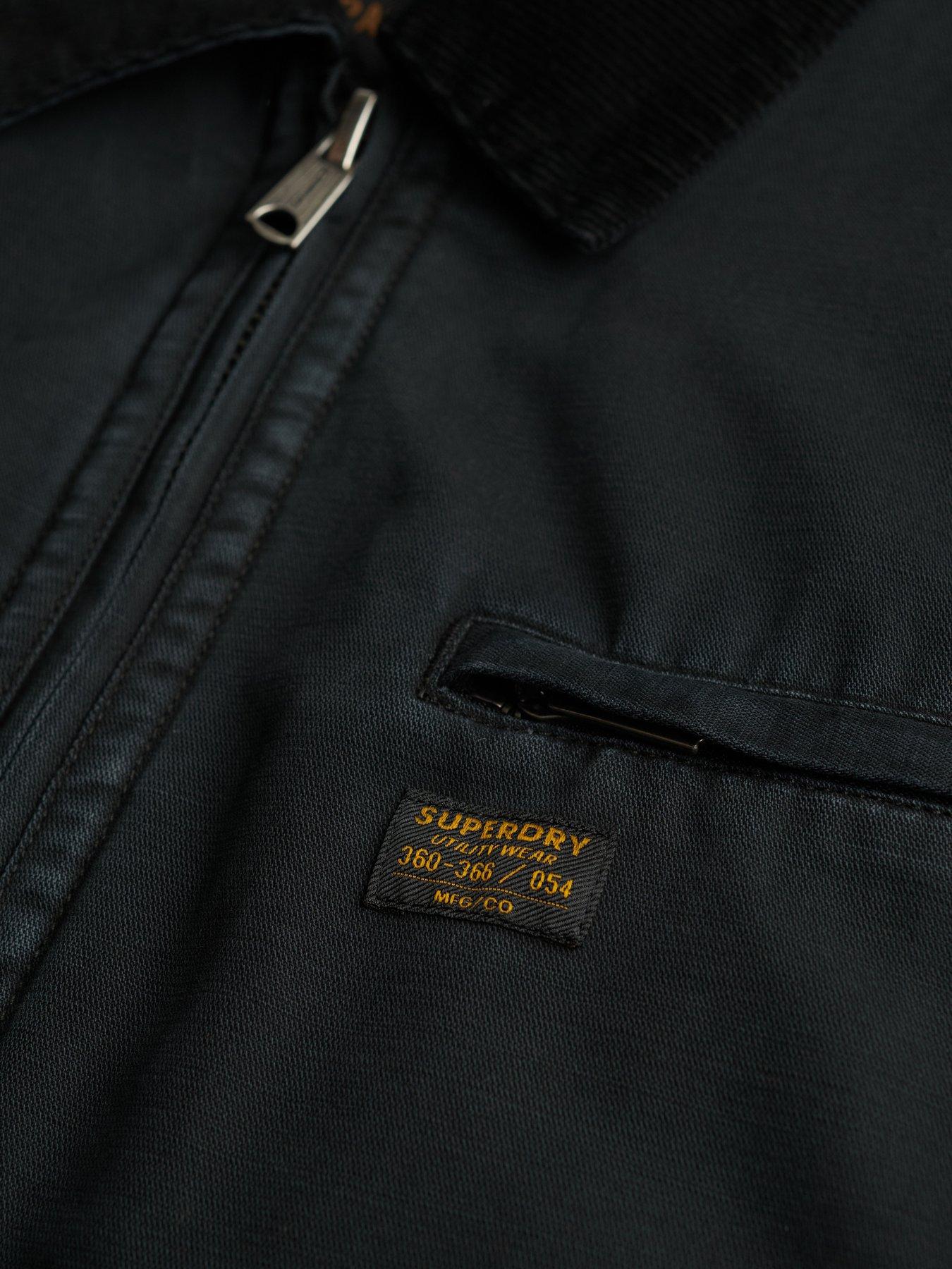 Image 6 of 6 of Superdry Mens Workwear Ranch Zip-Through Padded Jacket - Black