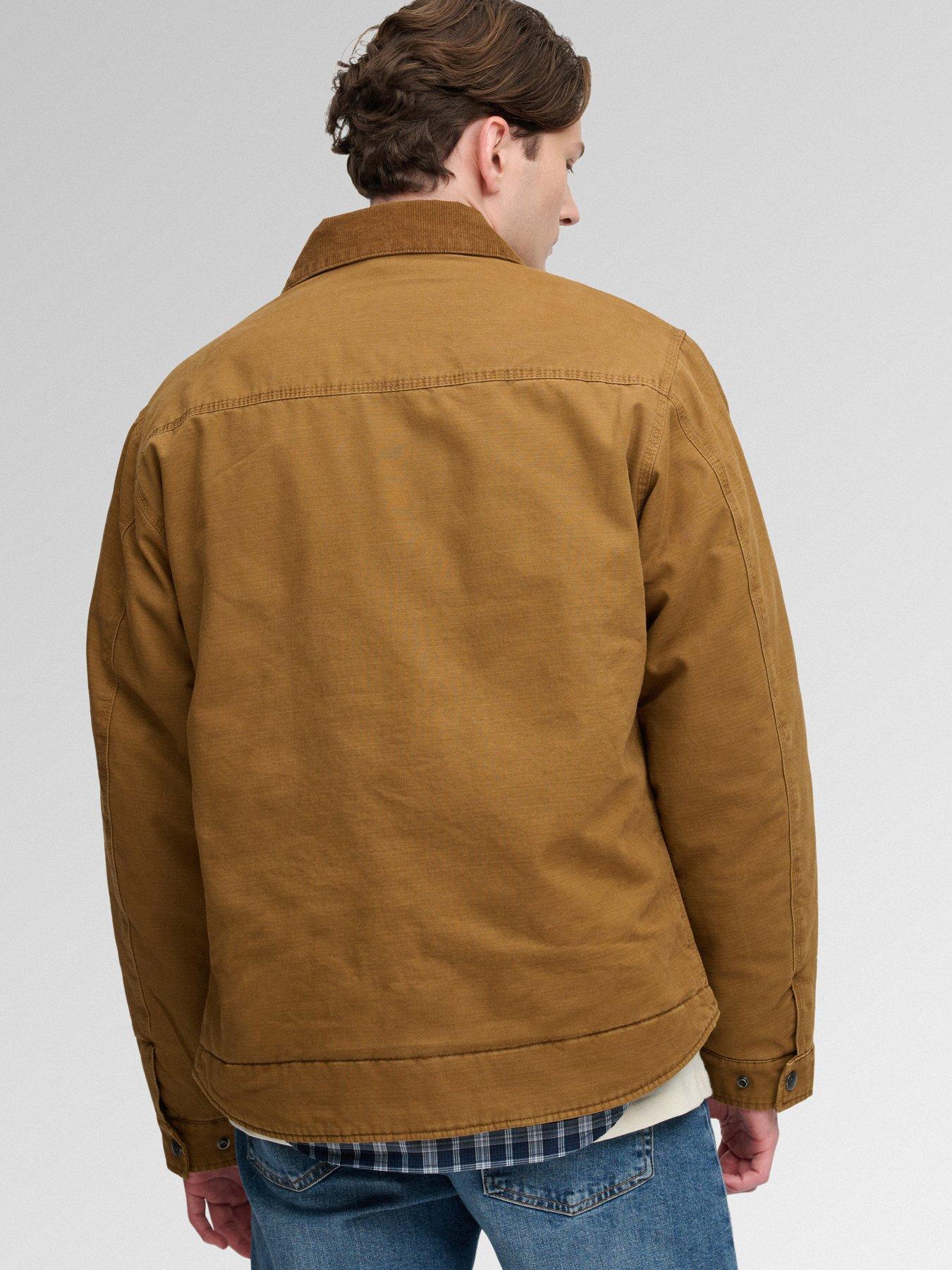 Image 2 of 5 of Superdry Mens Workwear Ranch Lightly Padded Zip Jacket - Brown