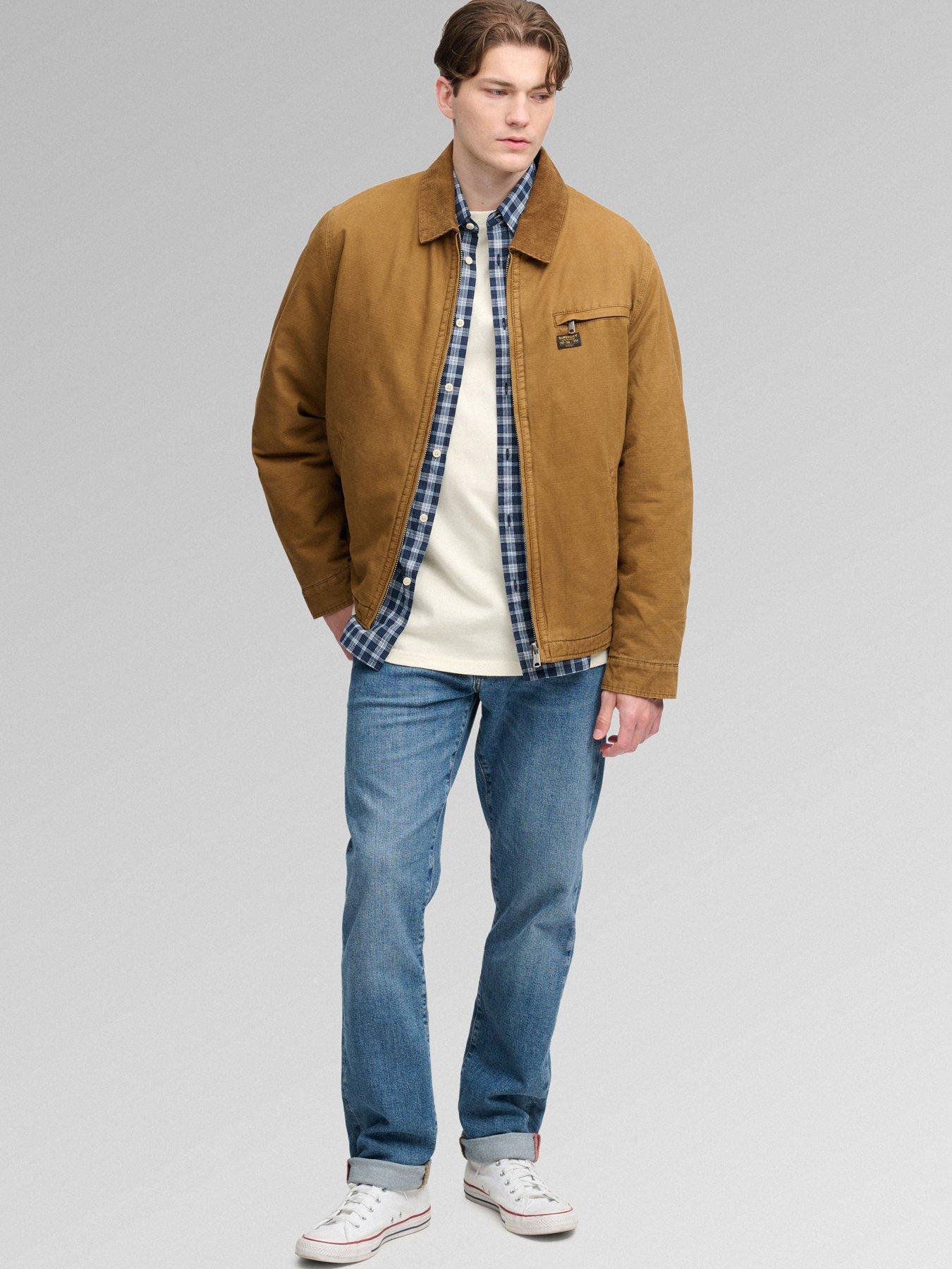 Image 3 of 5 of Superdry Mens Workwear Ranch Lightly Padded Zip Jacket - Brown