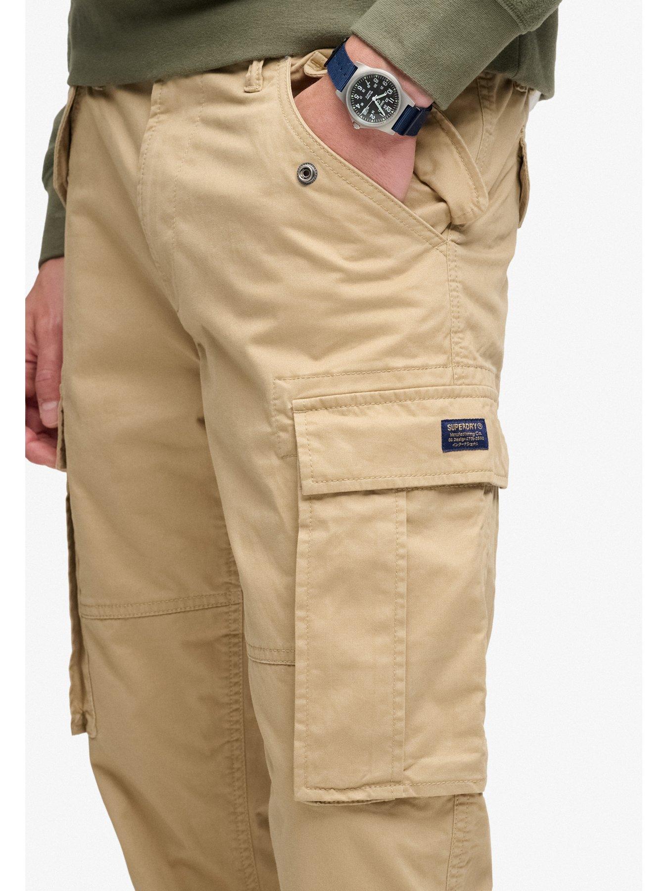 Image 2 of 6 of Superdry Mens Slim Taper Cargo Trousers - Beige
