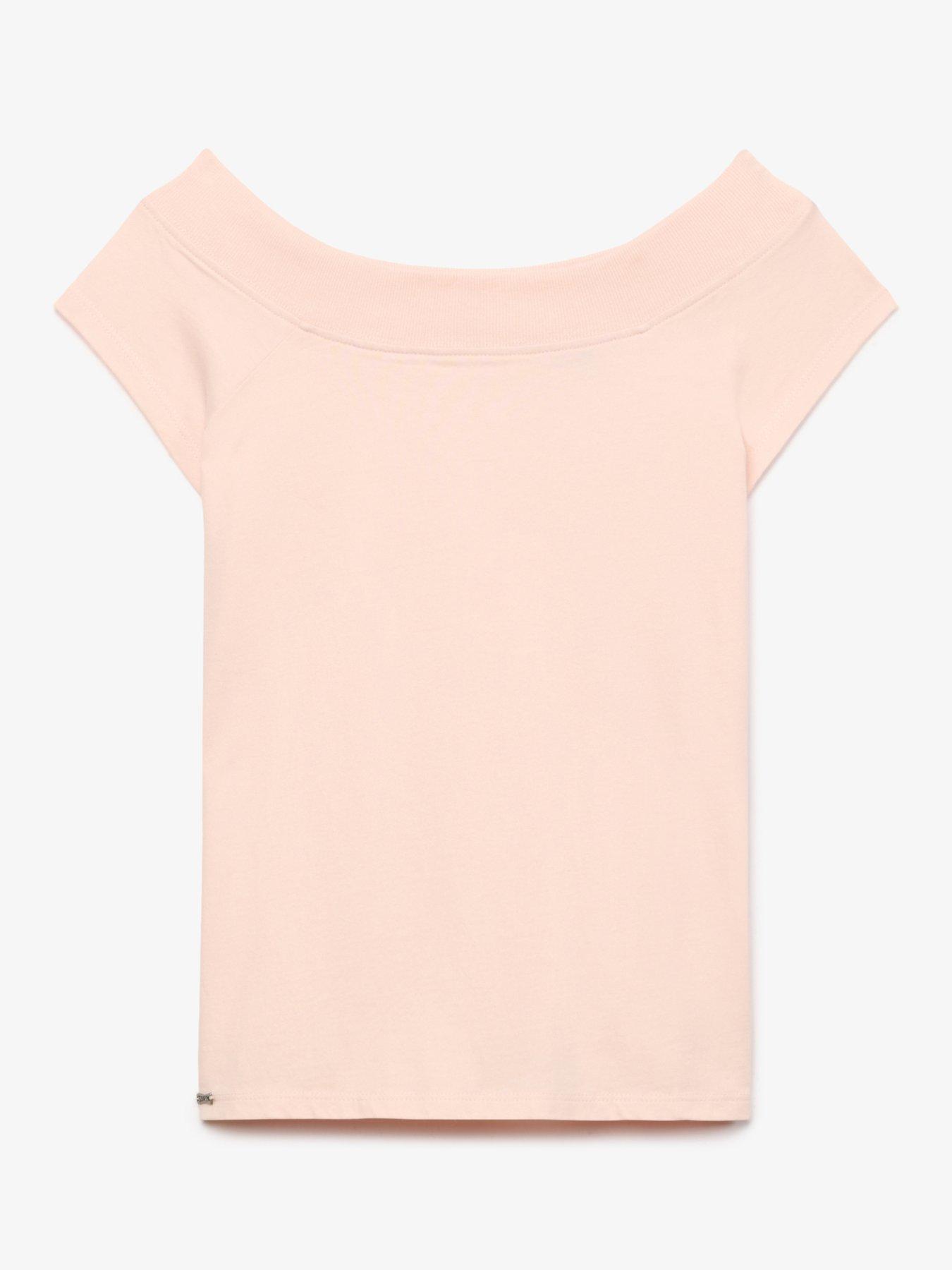 Image 7 of 7 of Superdry Womens Athletic Essentials Bardot Slim Fit Blouse - Pink