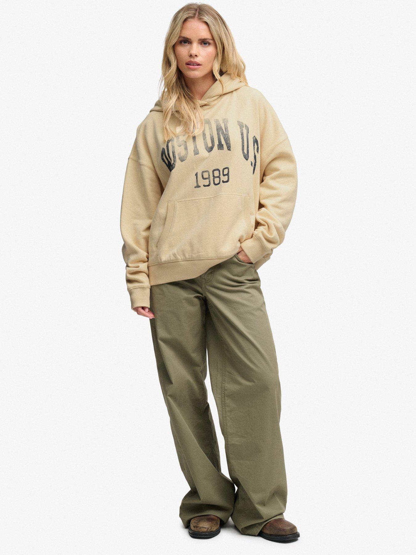 Image 3 of 6 of Superdry Womens Ath Ess Relaxed Graphic Hoodie - Yellow