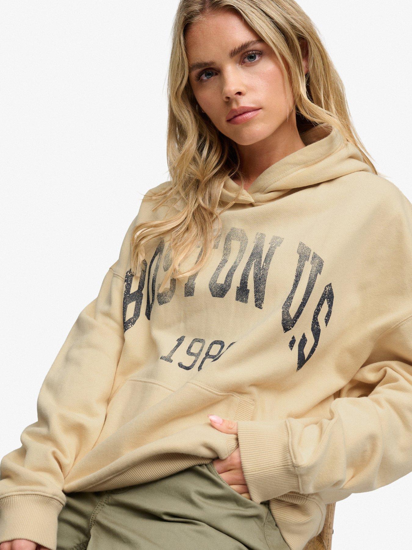 Image 4 of 6 of Superdry Womens Ath Ess Relaxed Graphic Hoodie - Yellow