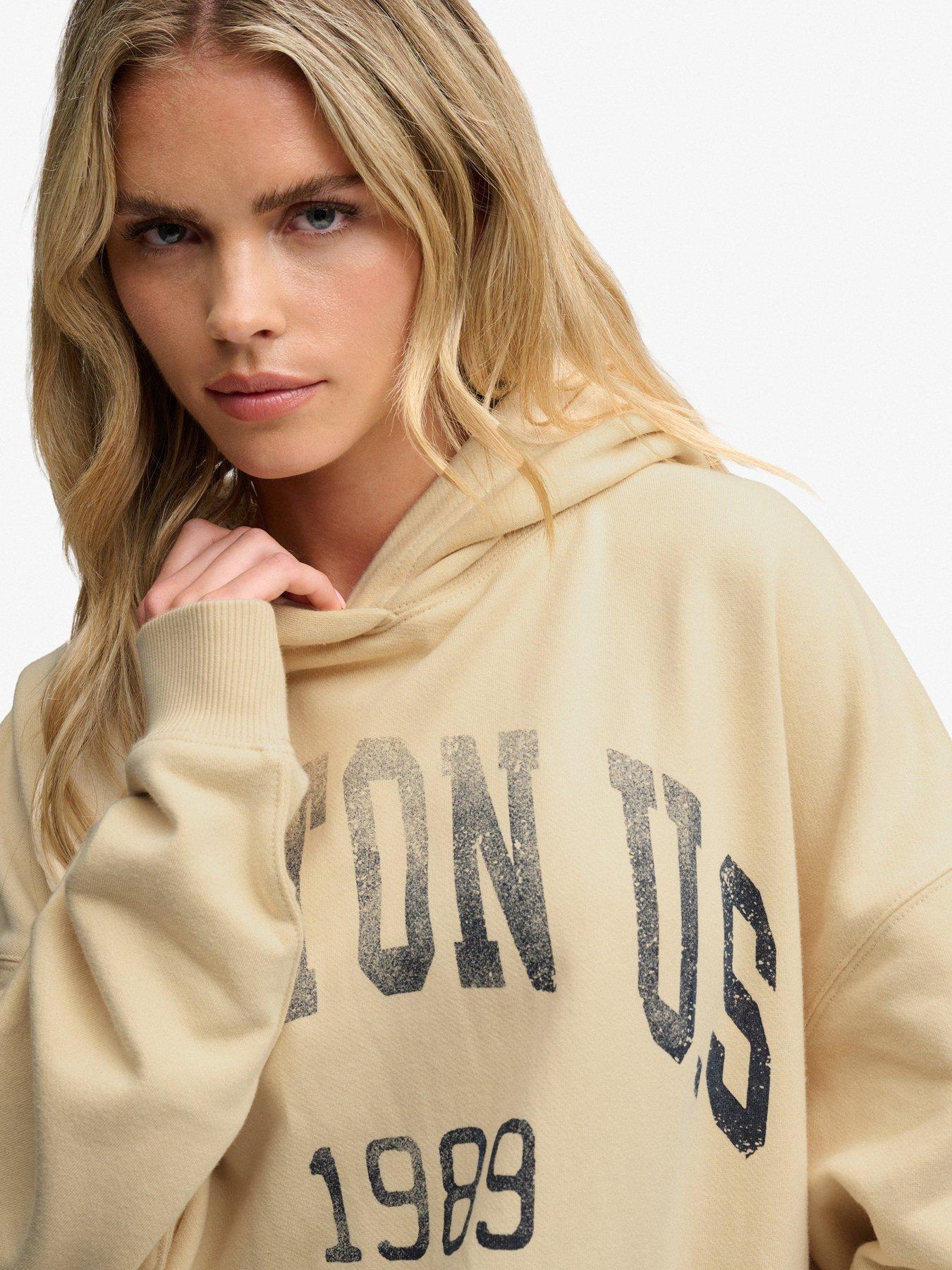 Image 5 of 6 of Superdry Womens Ath Ess Relaxed Graphic Hoodie - Yellow