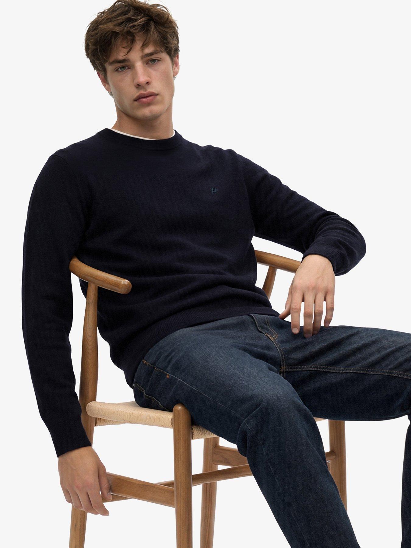Image 4 of 6 of Superdry Superdry Essential Lw Wool Blend Jumper - Navy