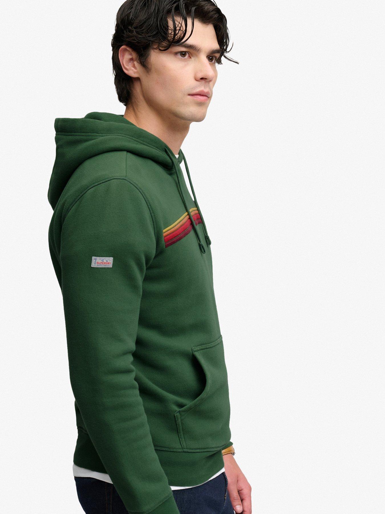 Image 4 of 6 of Superdry Superdry Outdoors Stripe Logo Hoodie - Green