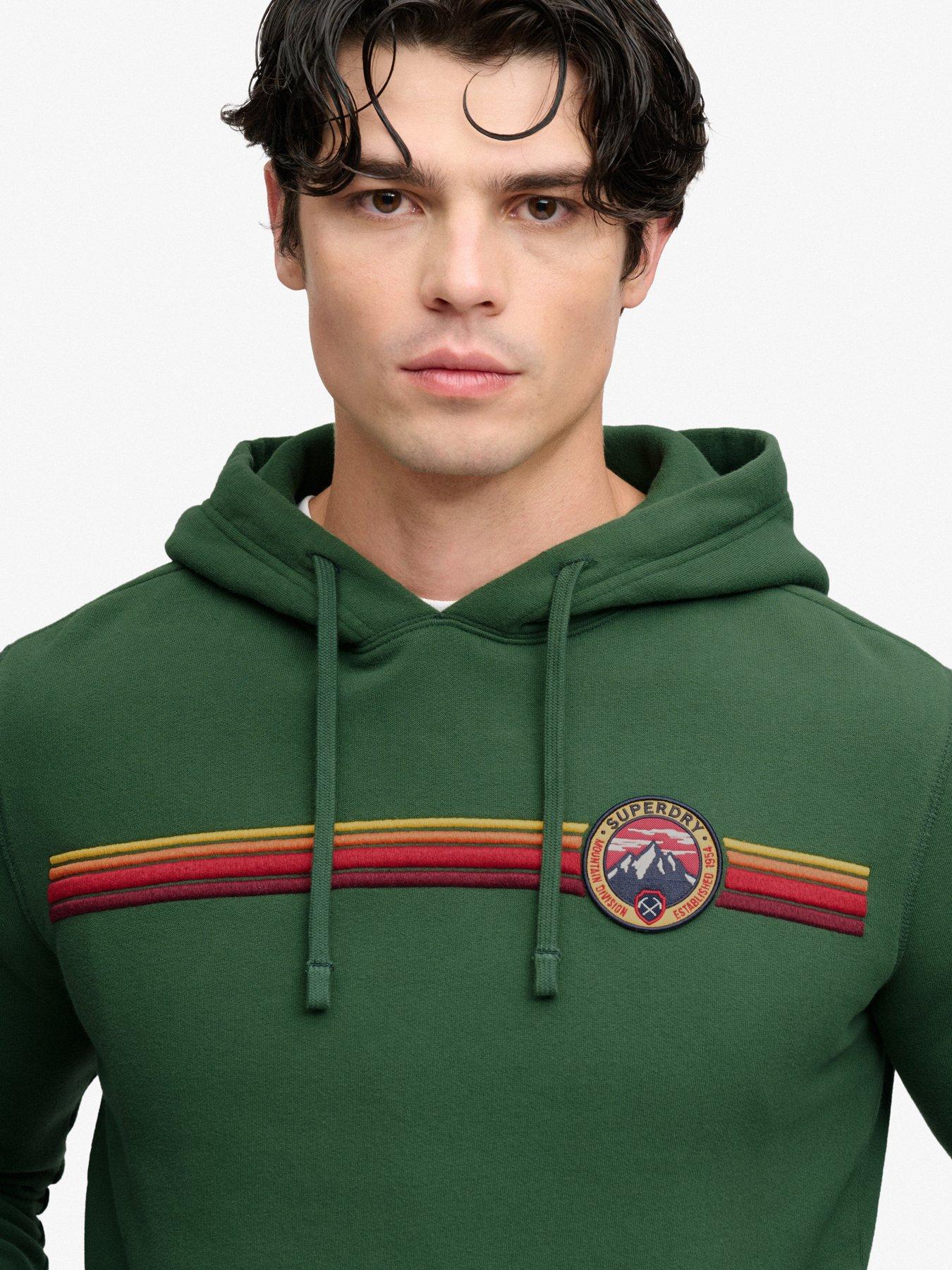 Image 5 of 6 of Superdry Superdry Outdoors Stripe Logo Hoodie - Green
