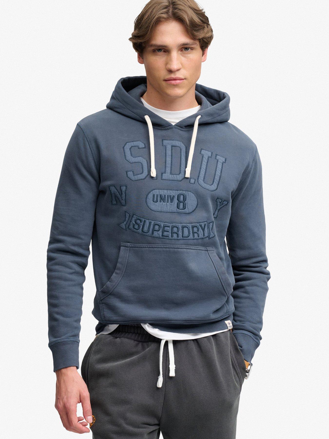 Image 1 of 6 of Superdry Superdry Tonal Applique Hoodie - Navy