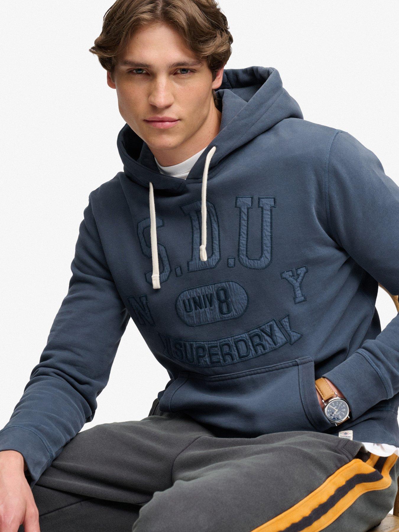 Image 4 of 6 of Superdry Superdry Tonal Applique Hoodie - Navy