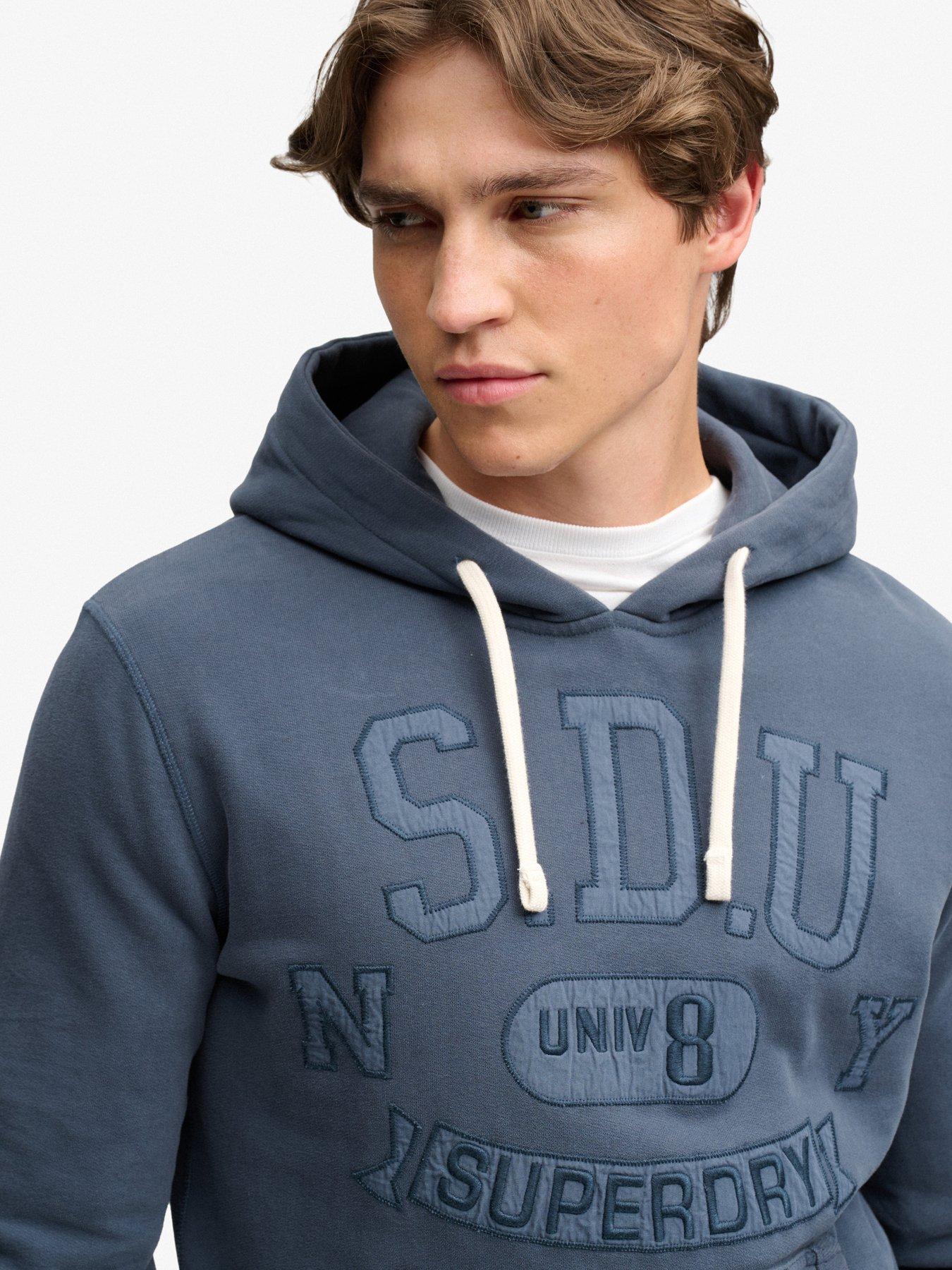 Image 5 of 6 of Superdry Superdry Tonal Applique Hoodie - Navy