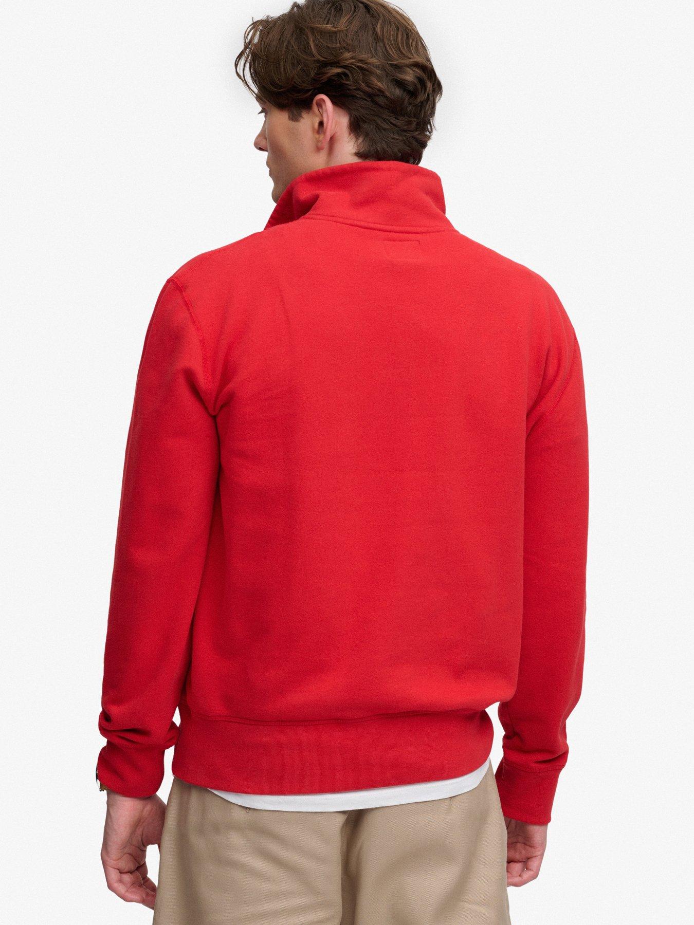 Image 2 of 7 of Superdry Superdry Essential Serif Logo Half Zip Sweat - Red