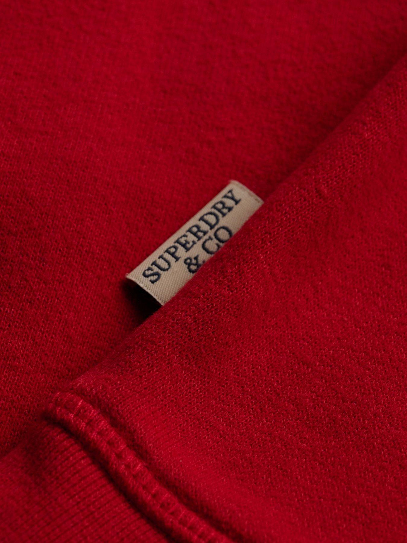 Image 7 of 7 of Superdry Superdry Essential Serif Logo Half Zip Sweat - Red