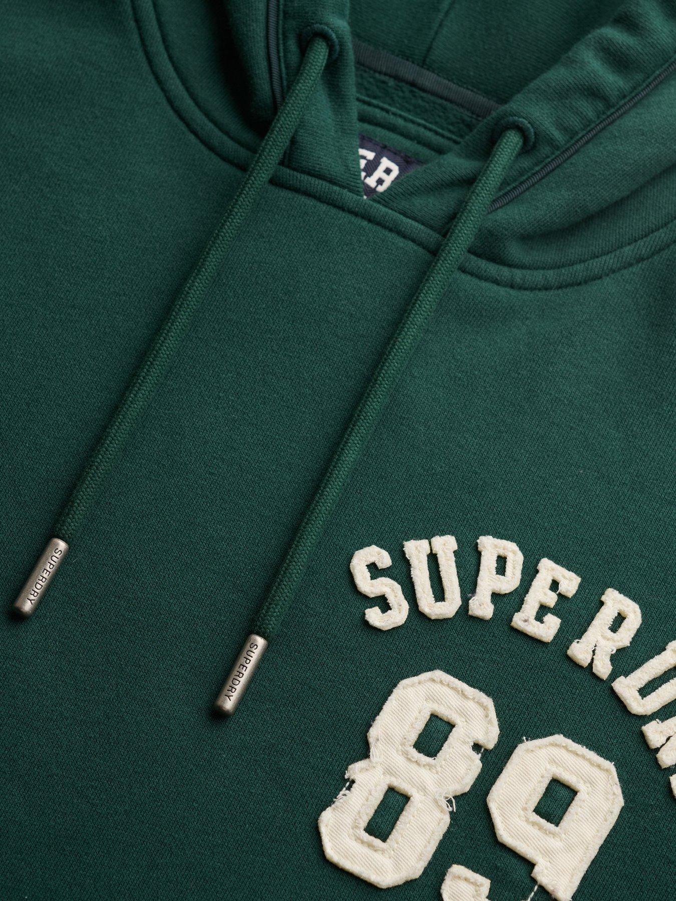 Image 6 of 6 of Superdry Superdry Ath Ess Applique Crop Hoodie - Green