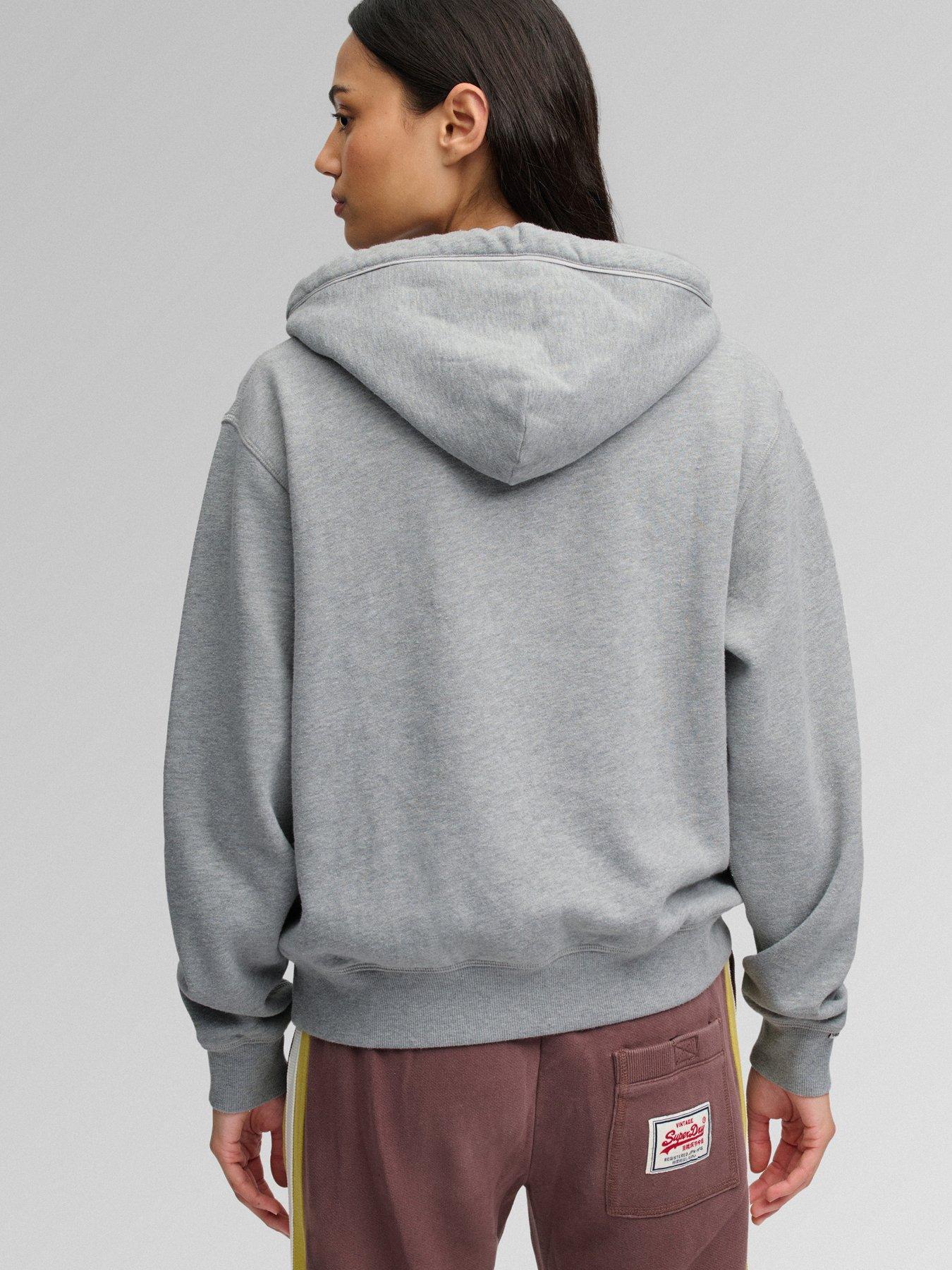 Image 2 of 6 of Superdry Superdry Ath Ess Applique Crop Hoodie - Grey