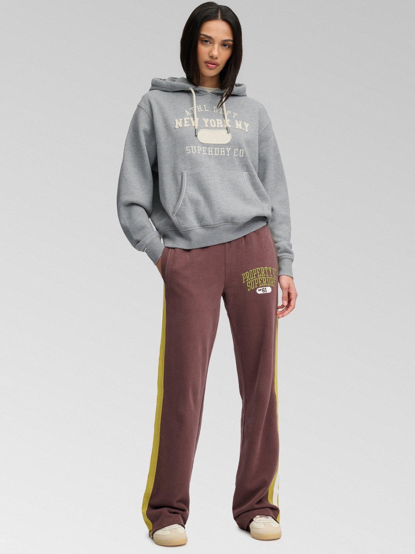 Image 3 of 6 of Superdry Superdry Ath Ess Applique Crop Hoodie - Grey