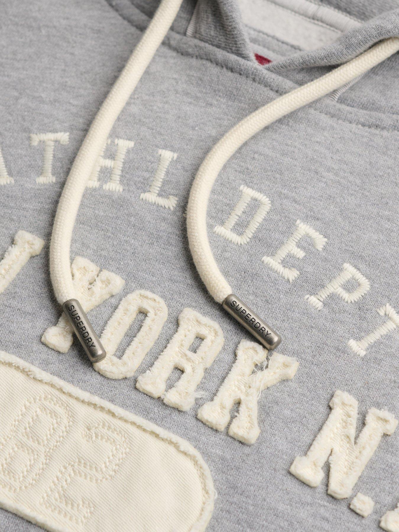 Image 6 of 6 of Superdry Superdry Ath Ess Applique Crop Hoodie - Grey