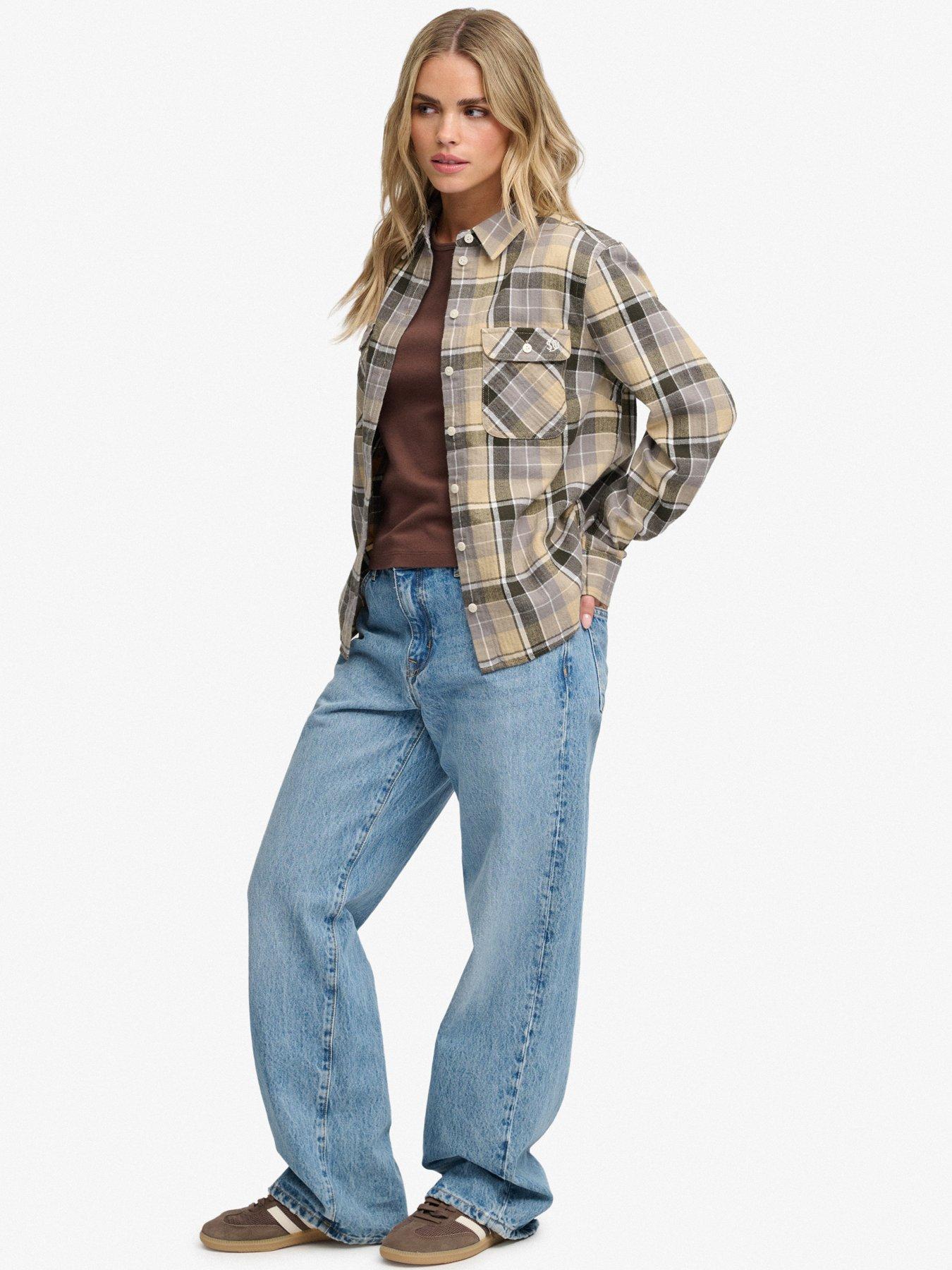 Image 3 of 6 of Superdry Superdry Lumberjack Check Flannel Shirt - Brown