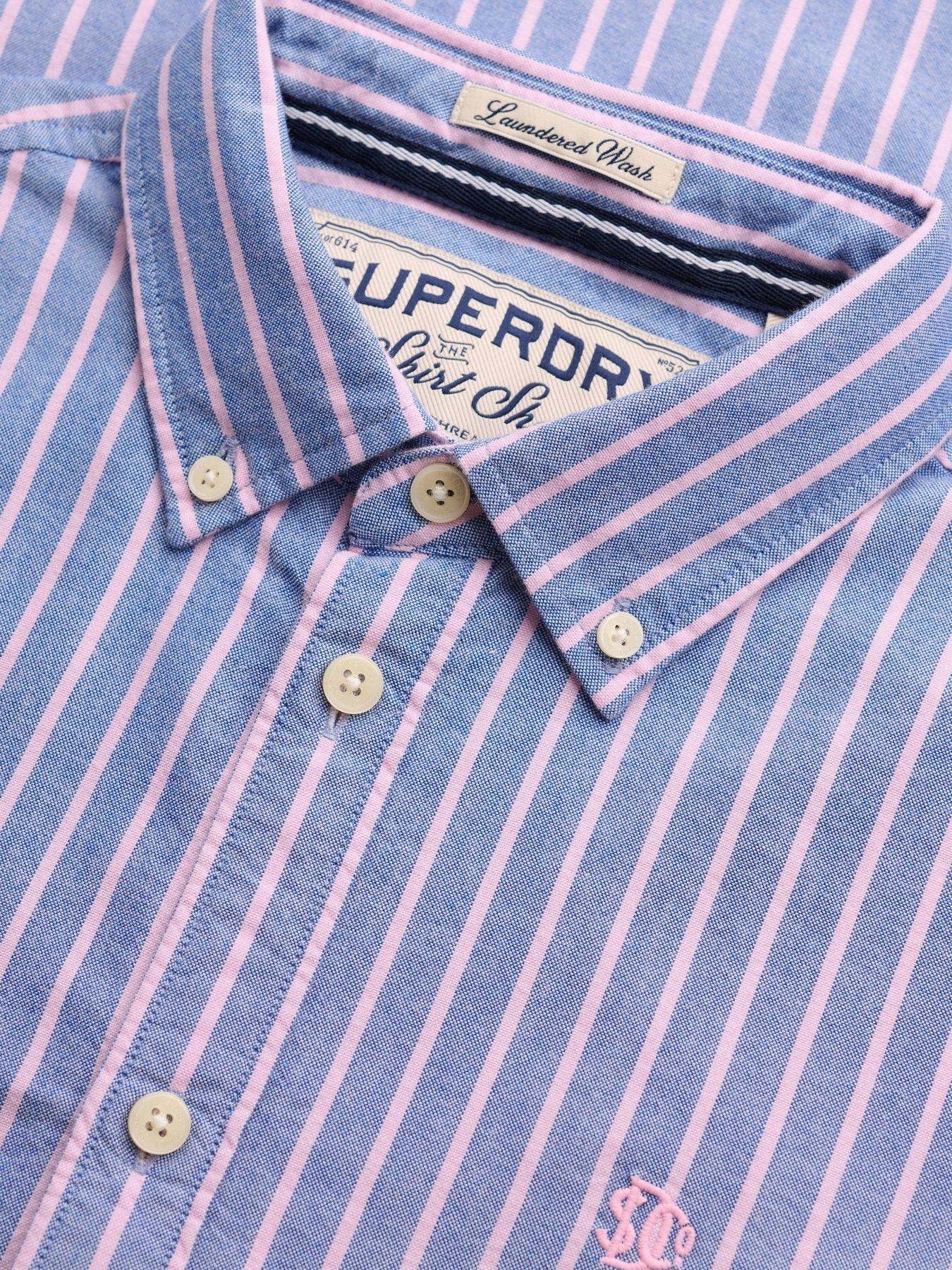 Image 6 of 7 of Superdry Womens Slim Oxford Button-Down Long Sleeve Shirt - Navy