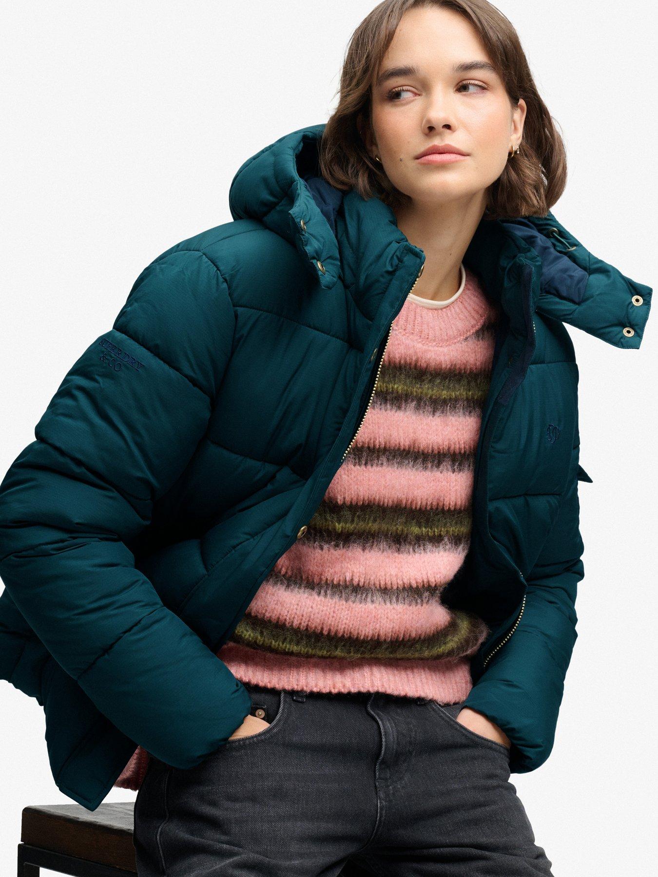 Image 4 of 7 of Superdry Superdry Premium Ripstop Puffer Jacket - Dark Green