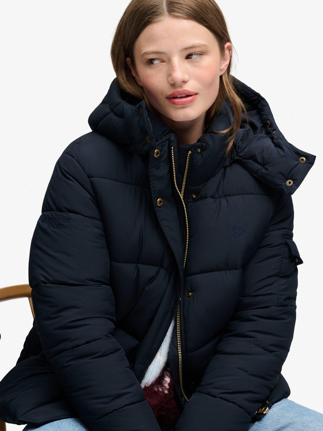 Image 4 of 7 of Superdry Superdry Premium Ripstop Puffer Jacket - Navy
