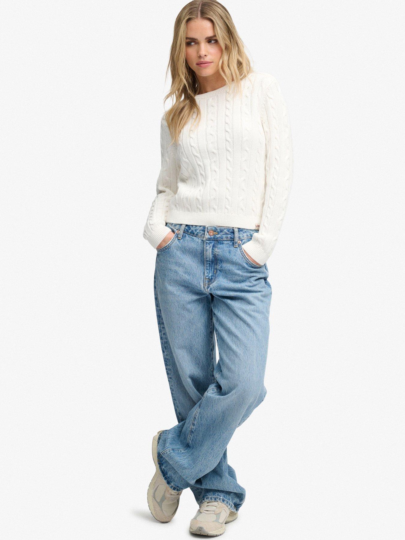 Image 3 of 6 of Superdry Superdry Essentials Sd&amp;co Cable Jumper - Off White
