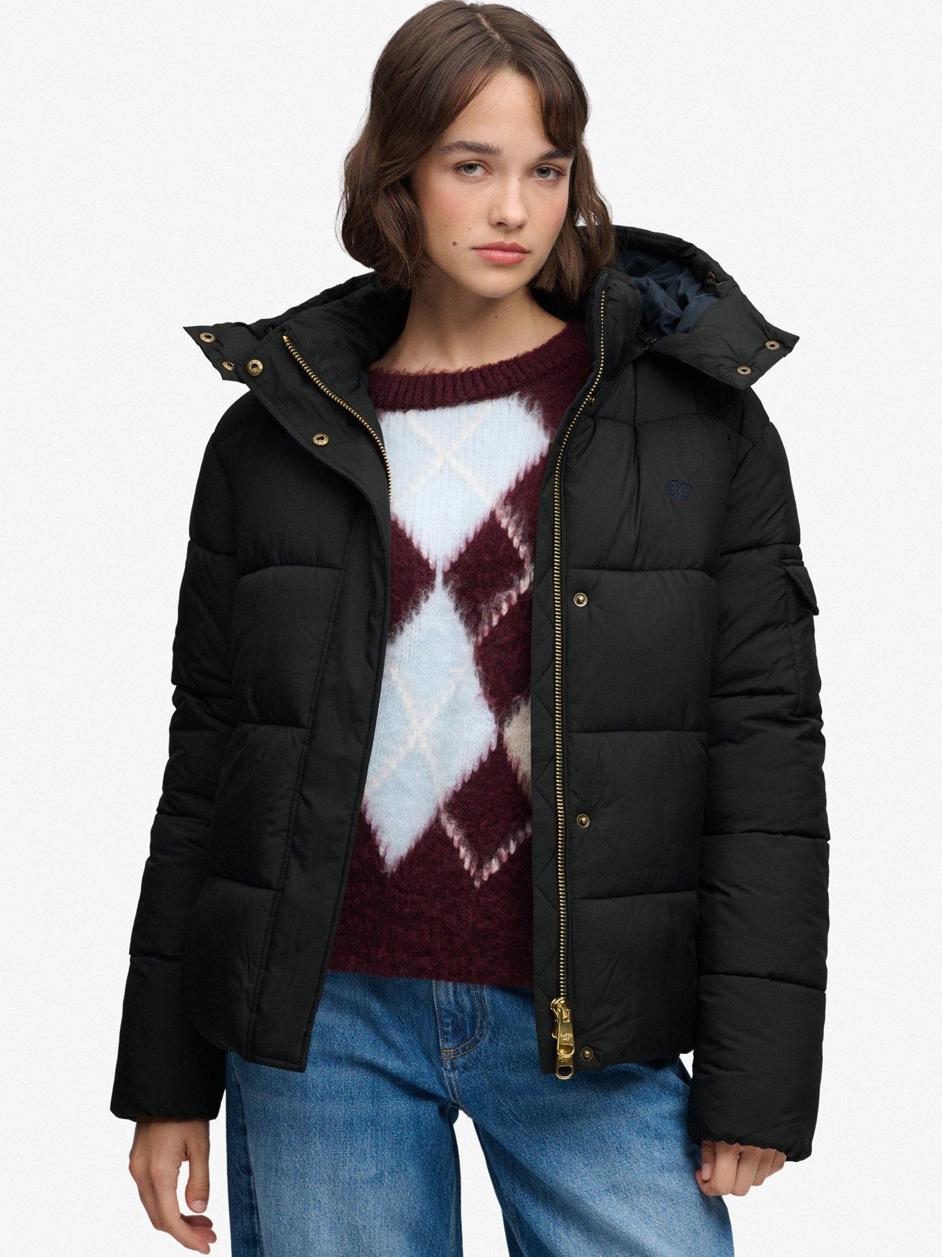 Image 1 of 6 of Superdry Superdry Premium Ripstop Puffer Jacket - Black