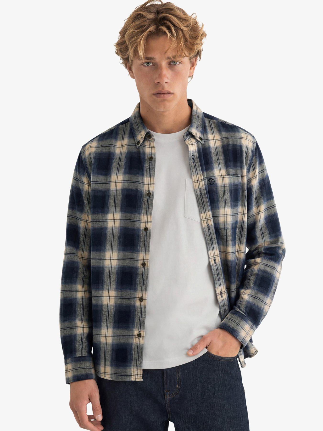 Image 1 of 5 of Superdry Long Sleeve Cotton Lumberjack Shirt - Navy