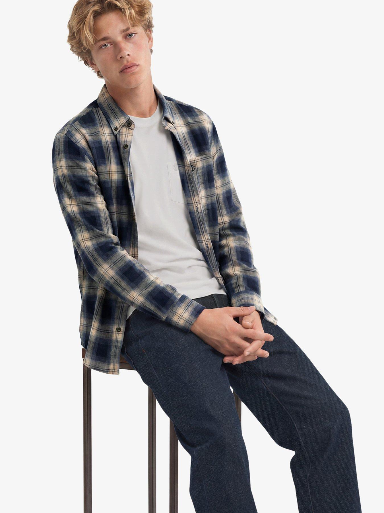 Image 4 of 5 of Superdry Long Sleeve Cotton Lumberjack Shirt - Navy