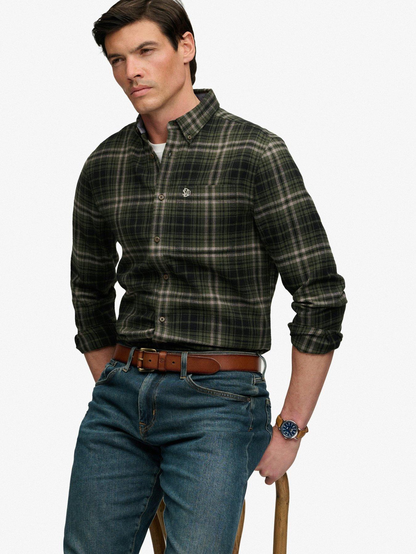 Image 4 of 6 of Superdry Long Sleeve Cotton Lumberjack Shirt - Green
