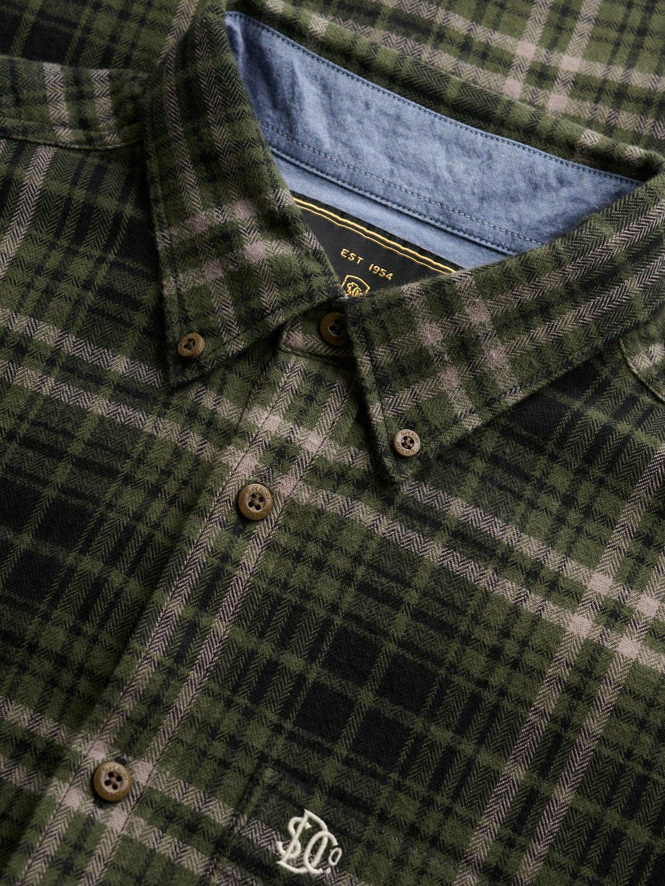Image 6 of 6 of Superdry Long Sleeve Cotton Lumberjack Shirt - Green