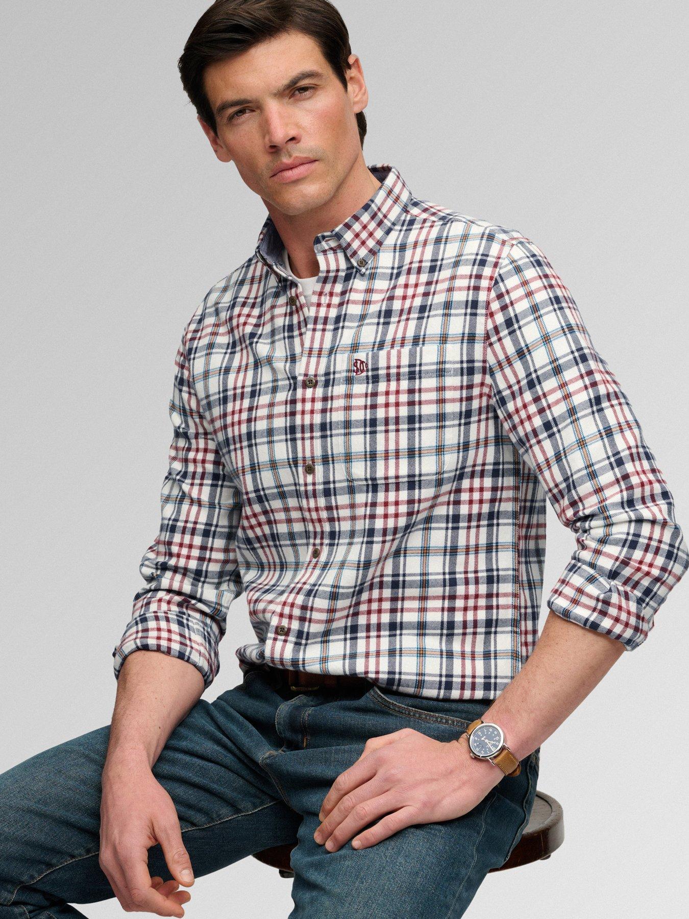 Image 4 of 7 of Superdry Long Sleeve Cotton Lumberjack Shirt - White