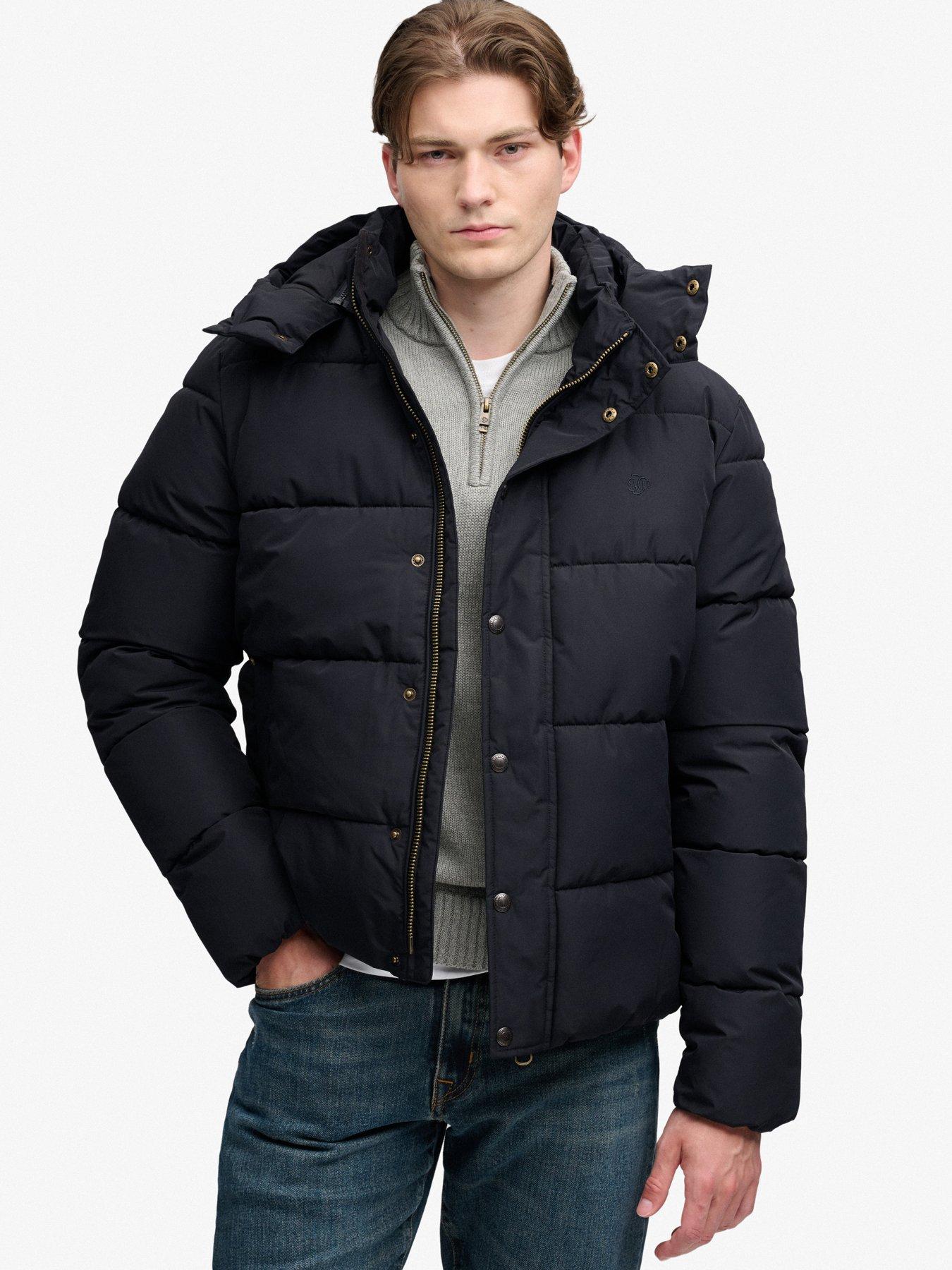 Image 5 of 7 of Superdry Mens Premium Hood Puffer Jacket - Black