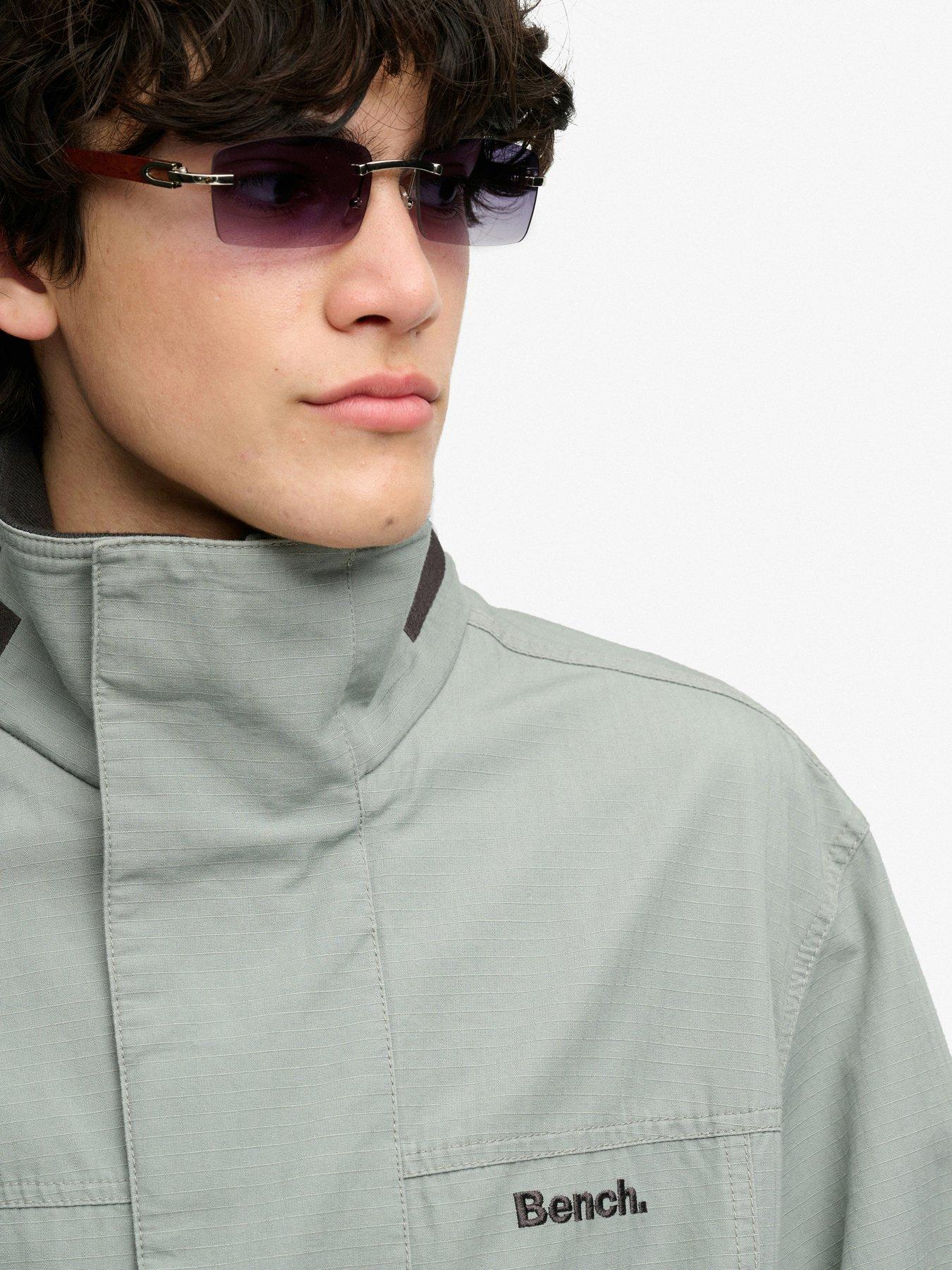 Image 5 of 6 of Superdry Mens High Neck Relaxed Fit Ripstop Jacket - Light Grey