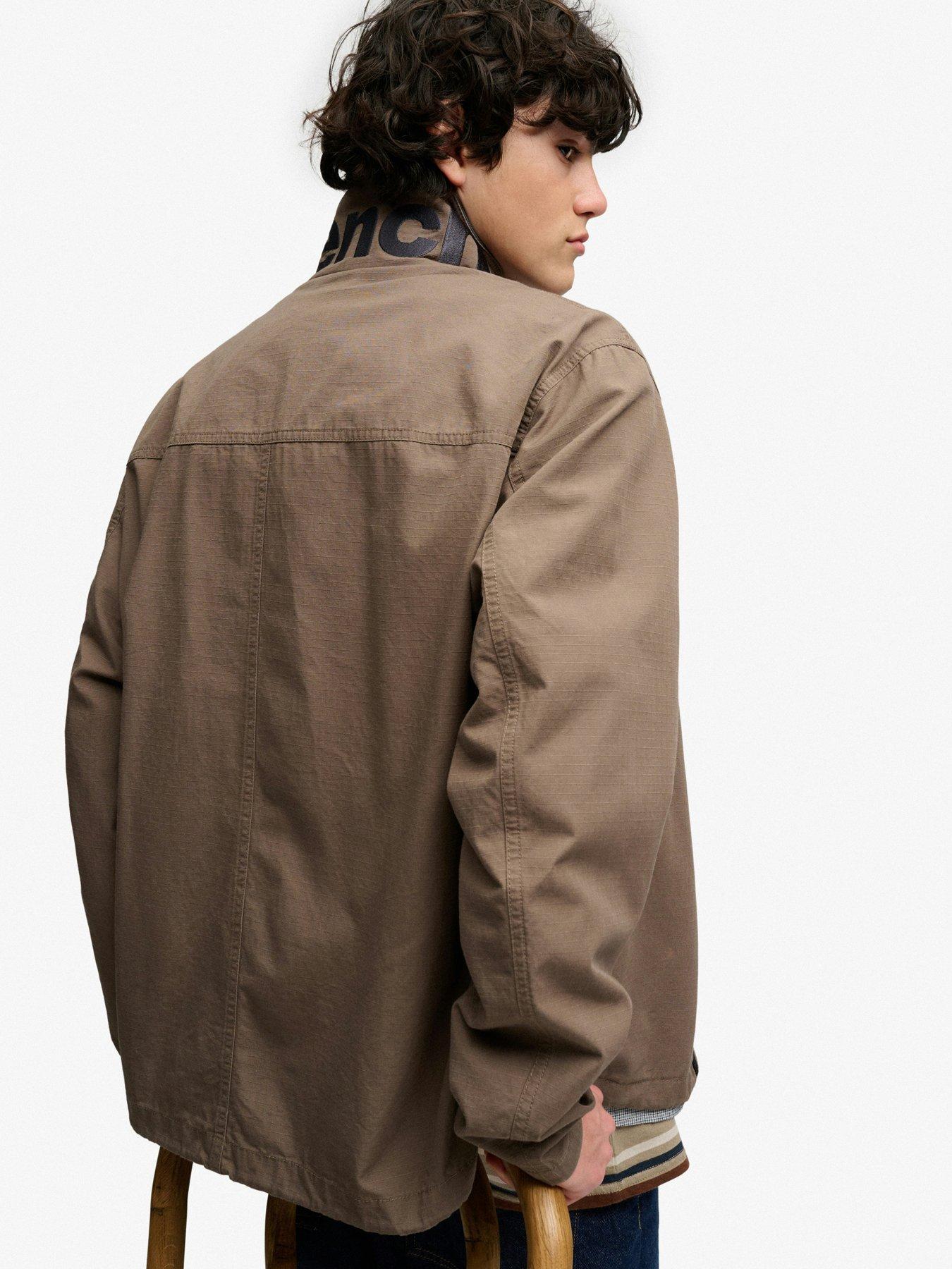 Image 2 of 5 of Superdry Mens High Neck Ripstop Jacket - Light Brown
